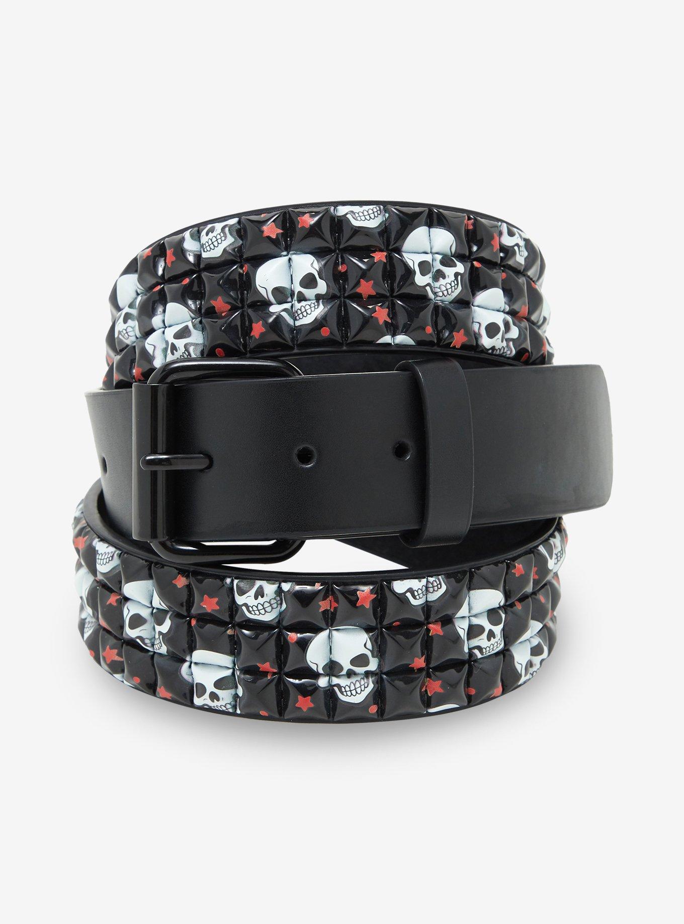Skull & Star Pyramid Stud Belt, , hi-res