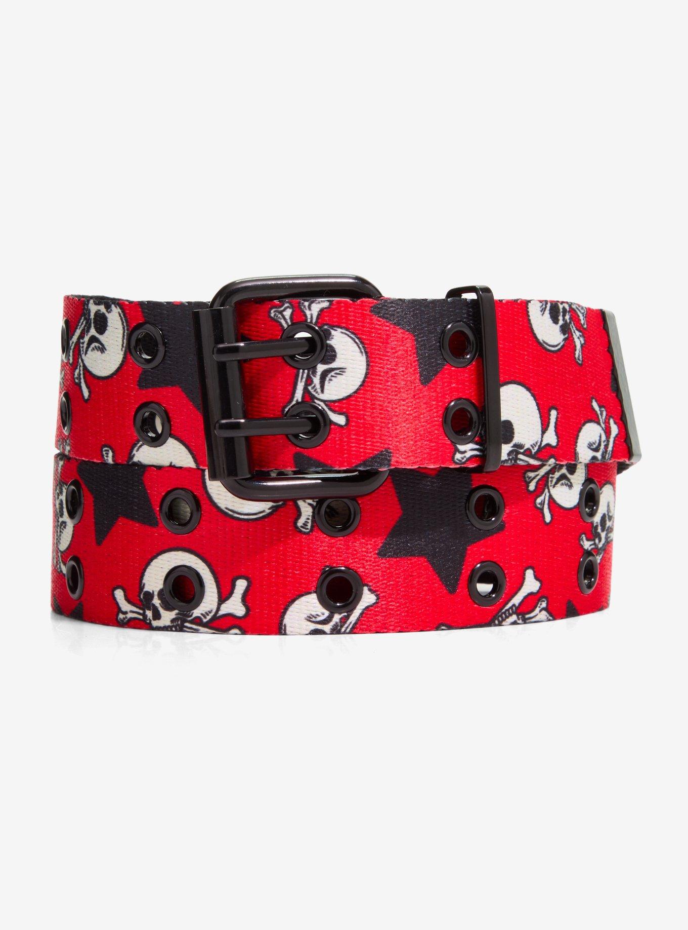 Skull & Star Grommet Belt, , hi-res