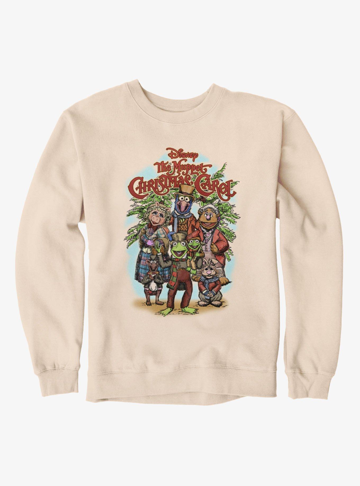 Disney The Muppets Christmas Carol Group Shot Drawing Sweatshirt Hot Topic Exclusive, SAND, hi-res