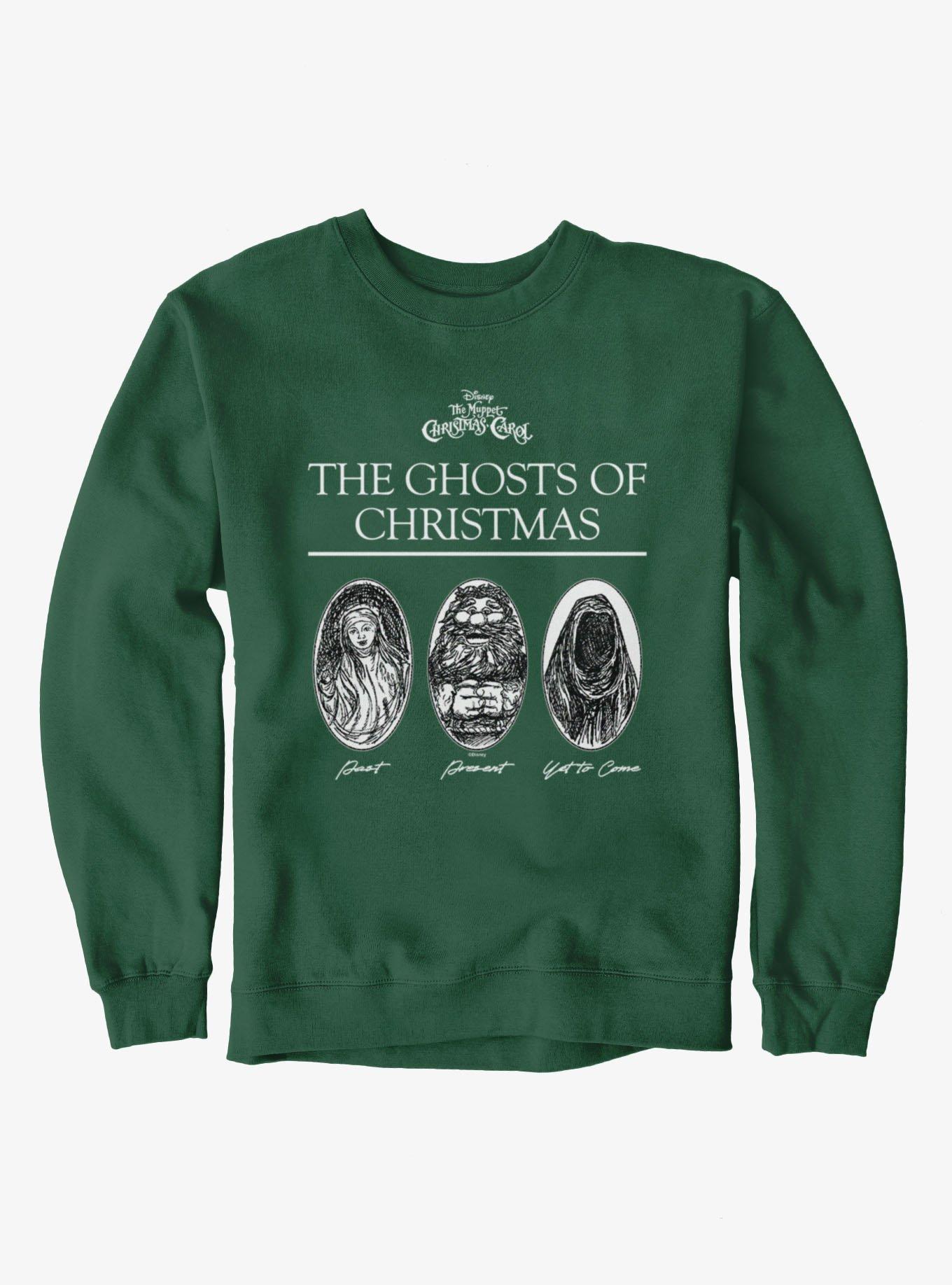 Disney The Muppets Christmas Carol Ghosts Of Christmas Sweatshirt Hot Topic Exclusive, FOREST GREEN, hi-res
