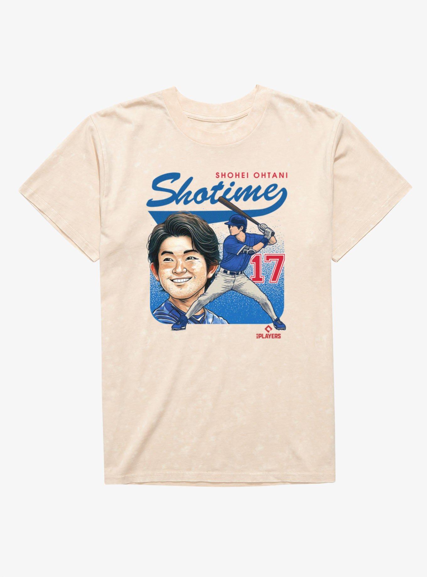 MLB Los Angeles Dodgers Shohei Ohtani Shotime Caricature Mineral Wash T-Shirt, , hi-res