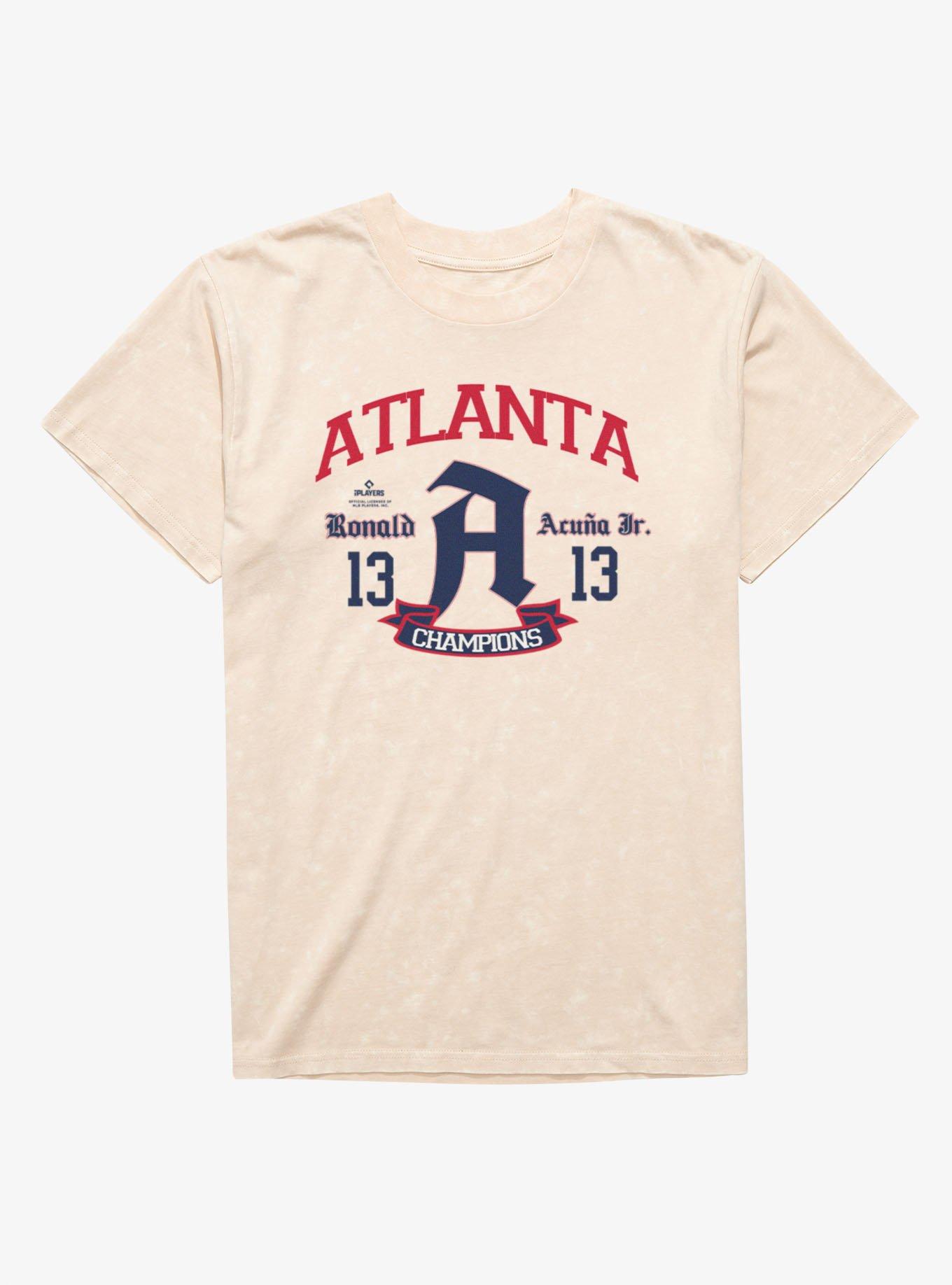 MLB Atlanta Braves Ronald Acuna Jr. Atlanta Arch Champion Mineral Wash T-Shirt, , hi-res