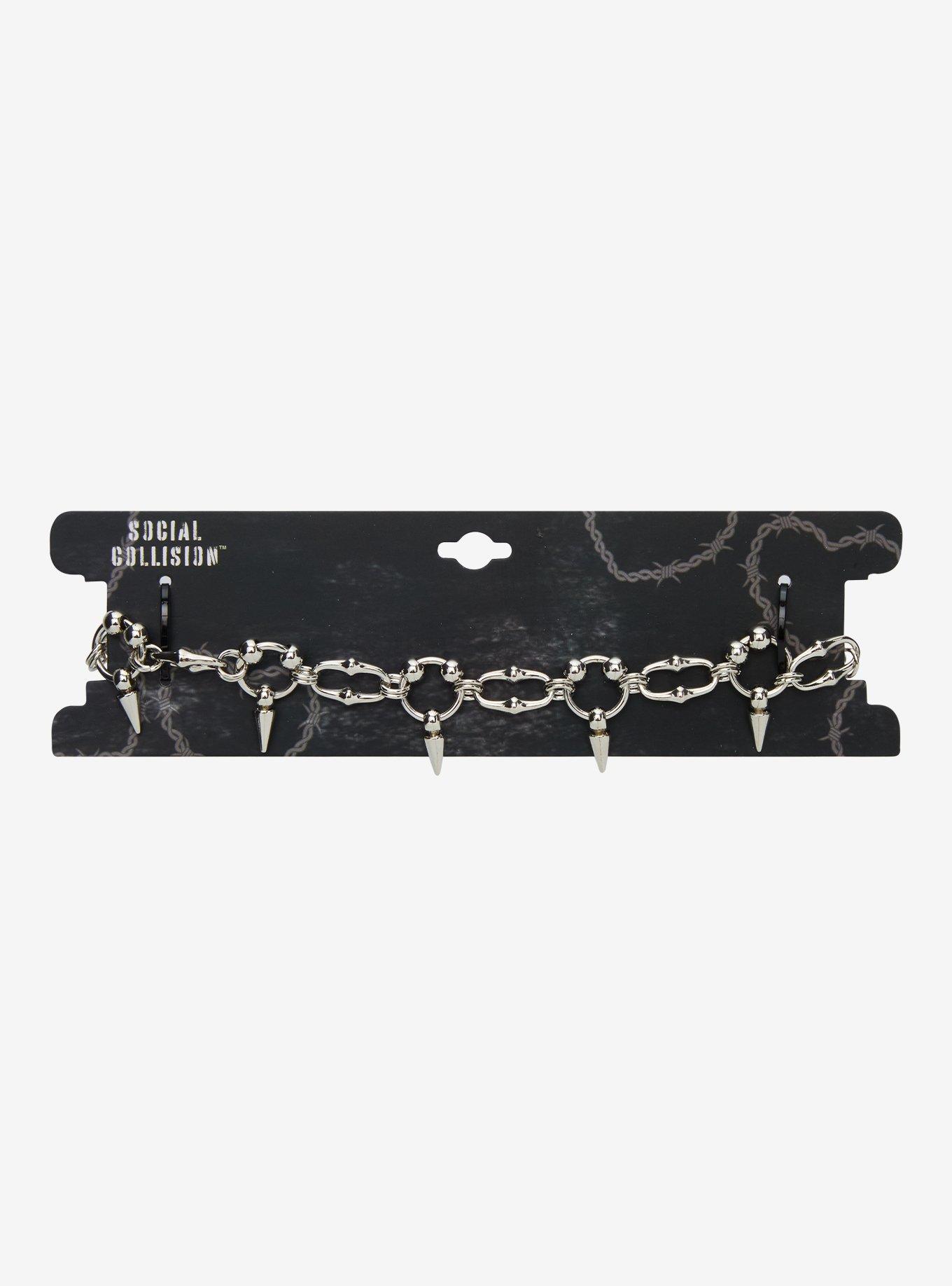 Social Collision Spike Chain Choker, , hi-res