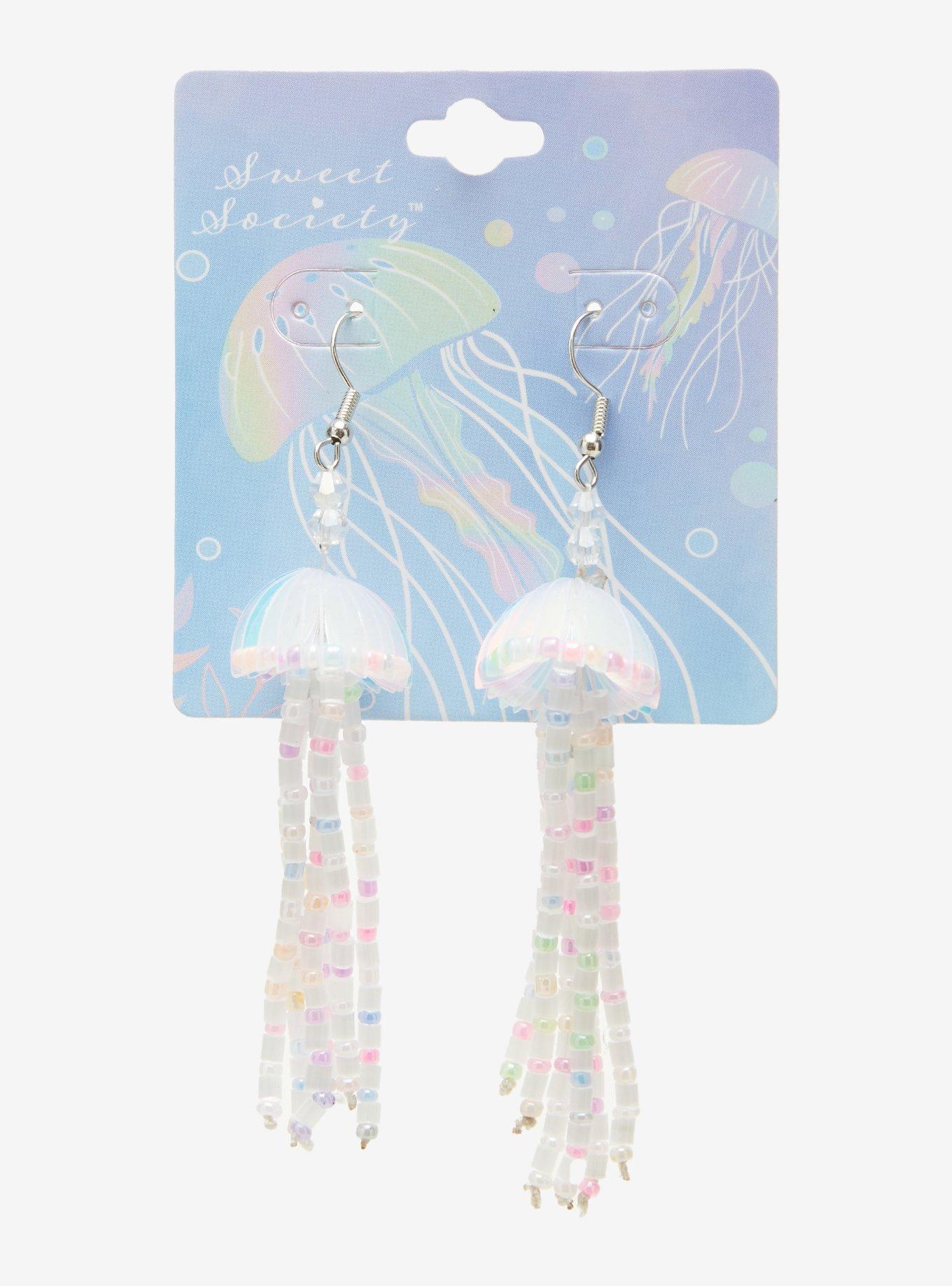 Sweet Society Iridescent Bead Jellyfish Earrings, , hi-res