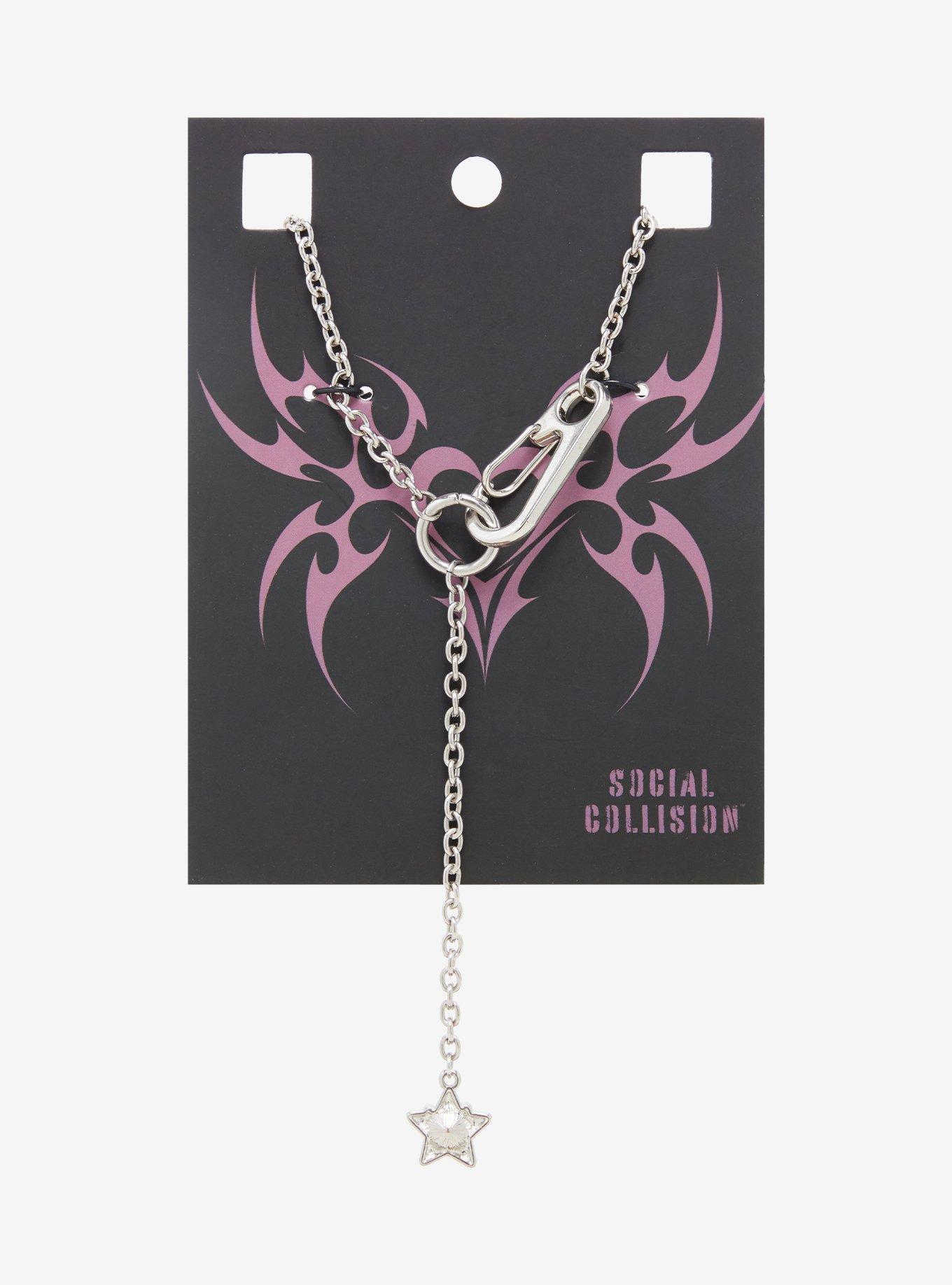 Social Collision Carabiner Star Lariat Necklace, , hi-res