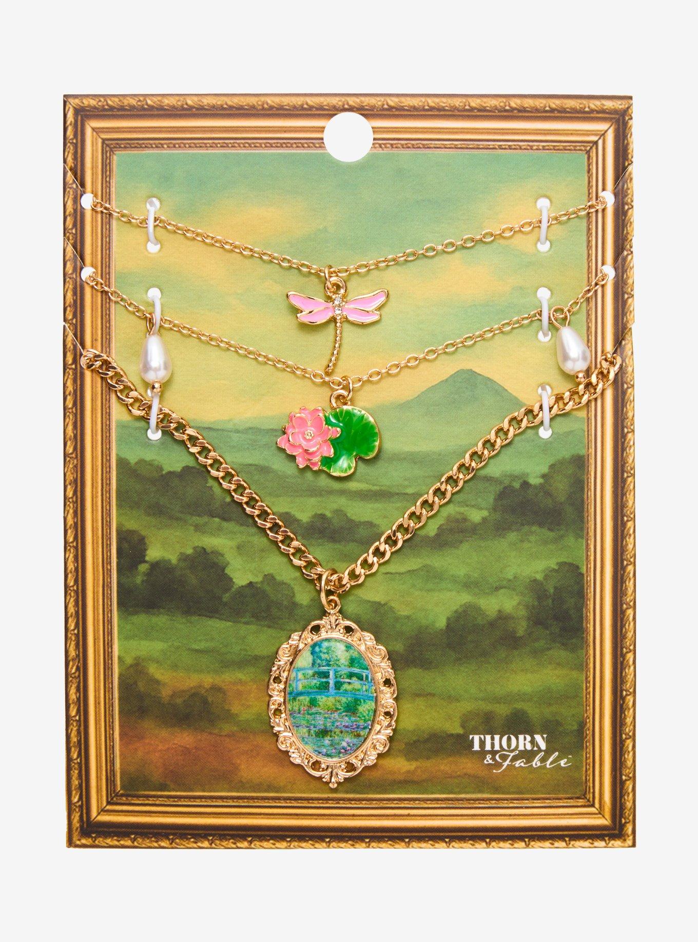 Thorn & Fable Monet Water Lilies Necklace Set, , hi-res