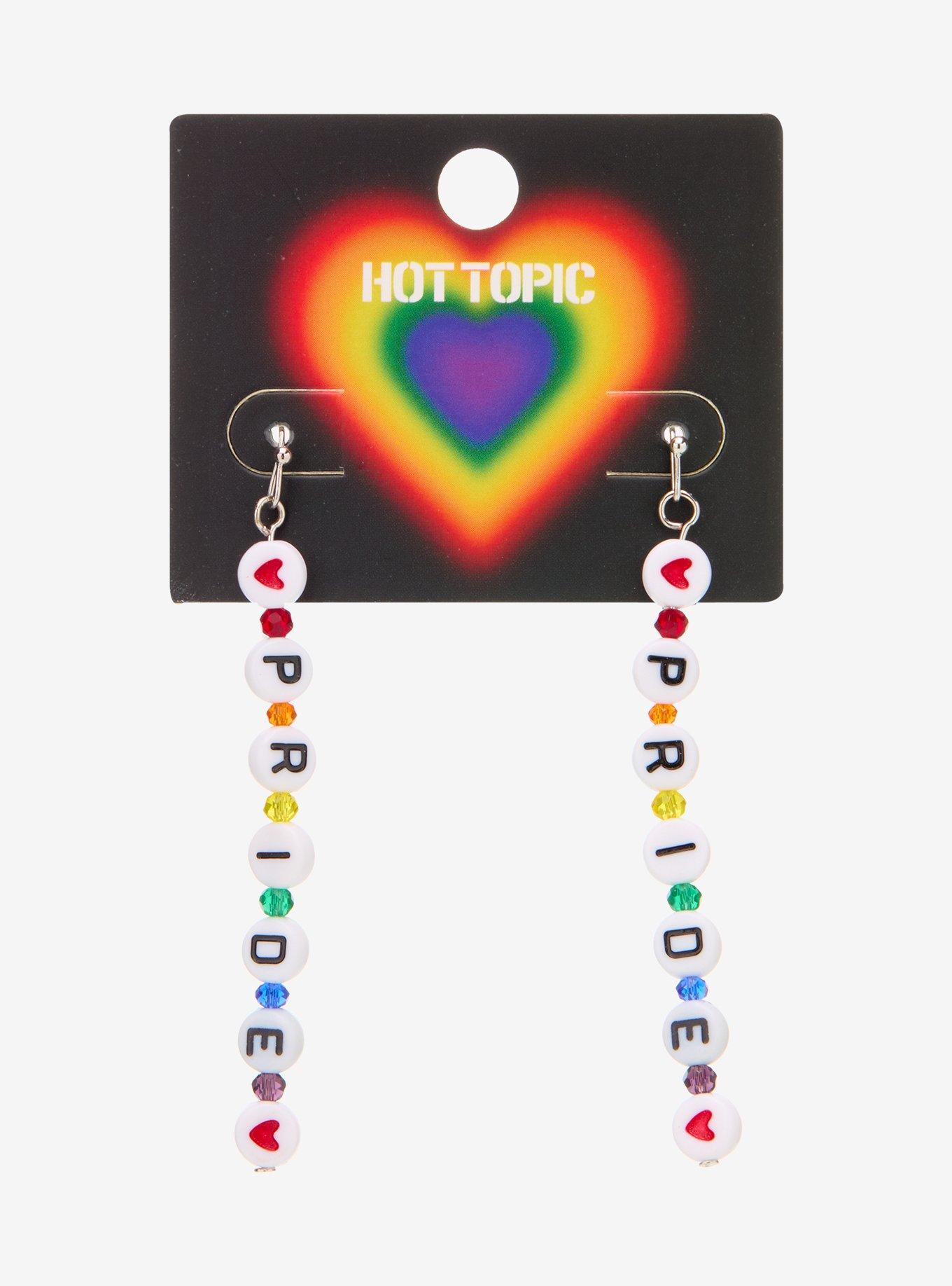 Pride Letter Bead Drop Earrings, , hi-res