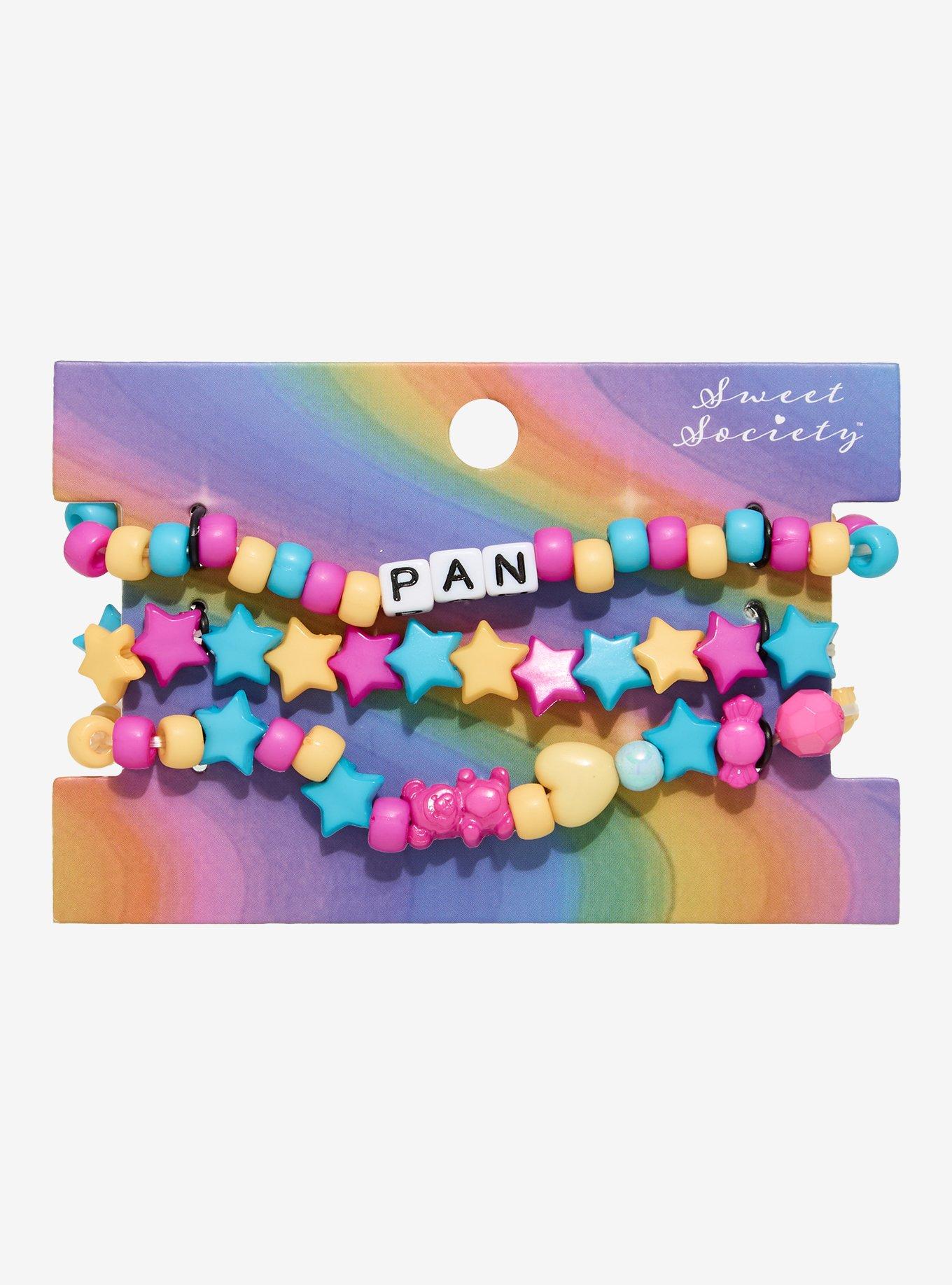 Sweet Society Pansexual Pride Bead Bracelet Set, , hi-res