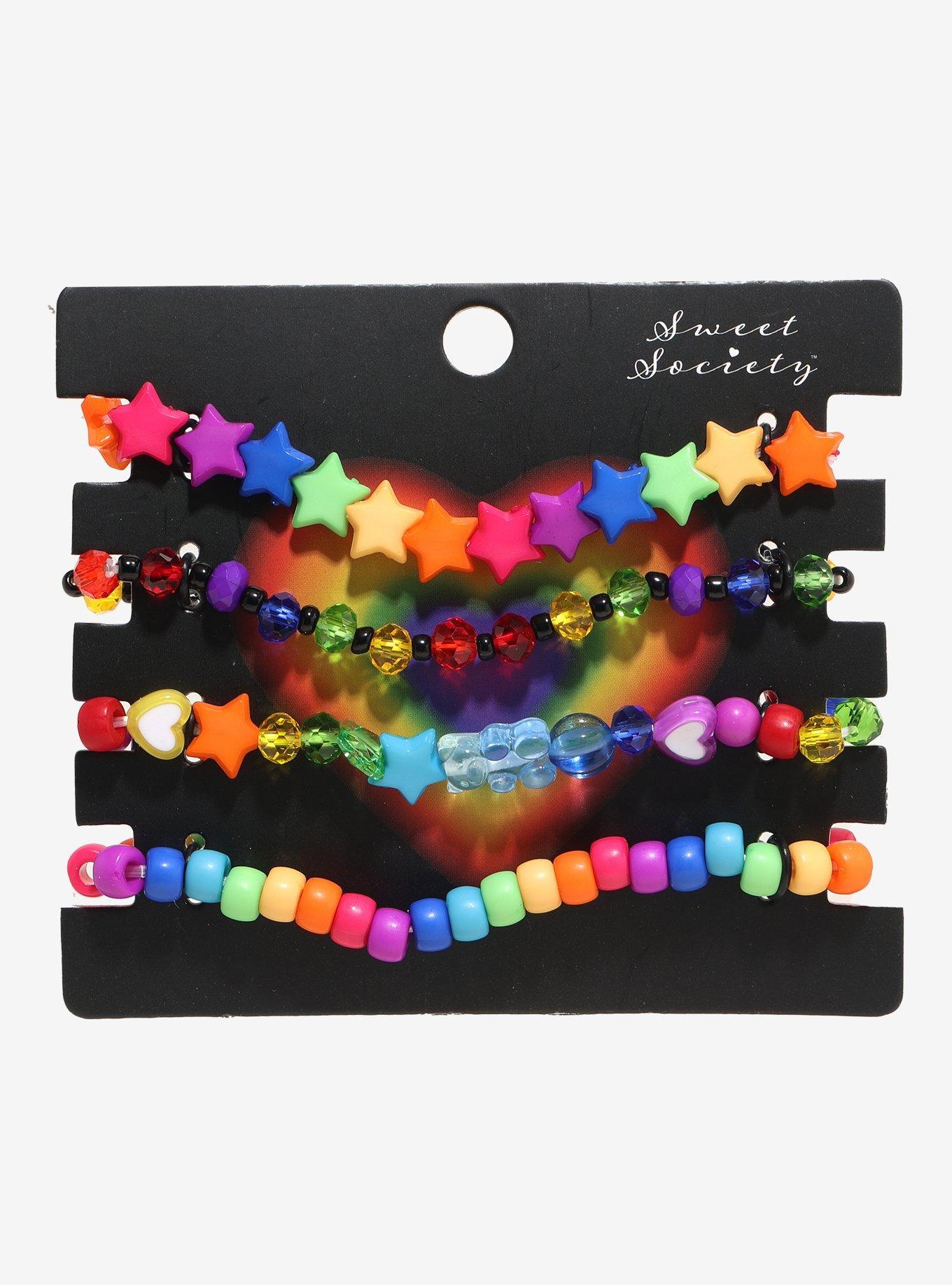 Sweet Society Rainbow Pride Bead Bracelet Set, , hi-res