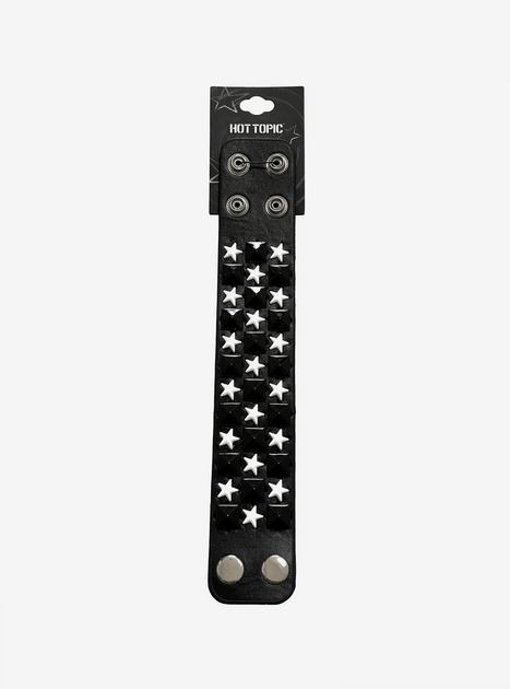 Black & White Star Pyramid Stud Cuff Bracelet | Hot Topic