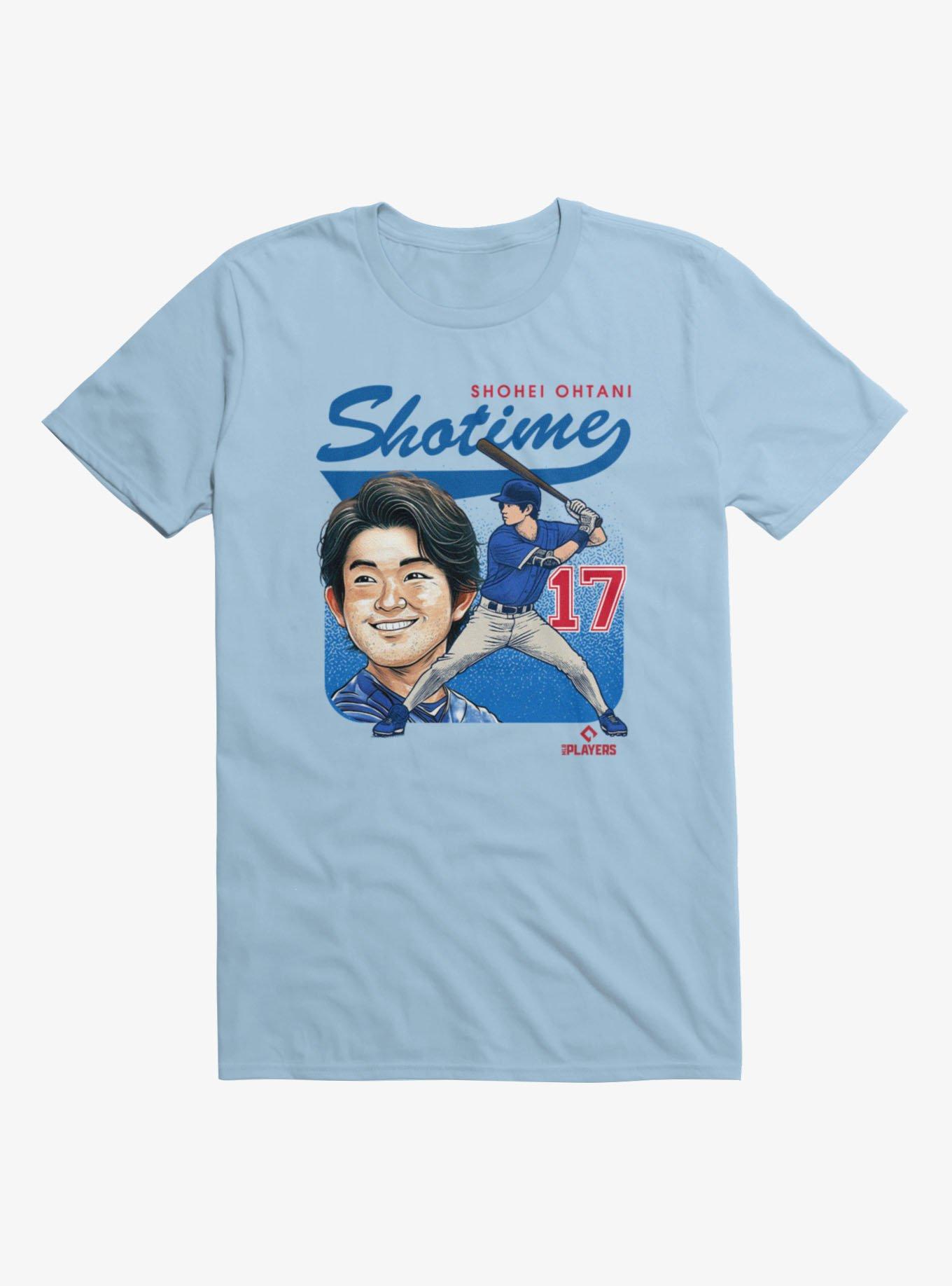 MLB Los Angeles Dodgers Shohei Ohtani Shotime Caricature T-Shirt, LIGHT BLUE, hi-res view 1