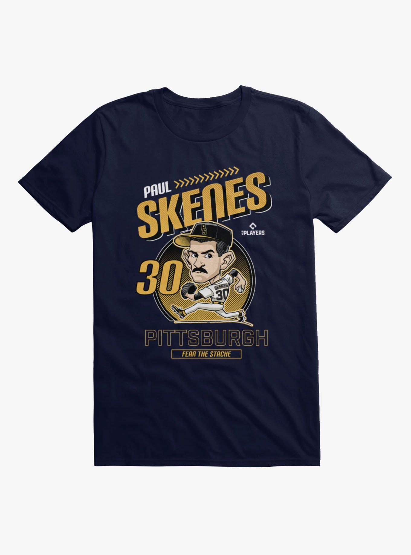 MLB Pittsburgh Pirates Paul Skenes Fear The Stache Caricature T-Shirt, , hi-res