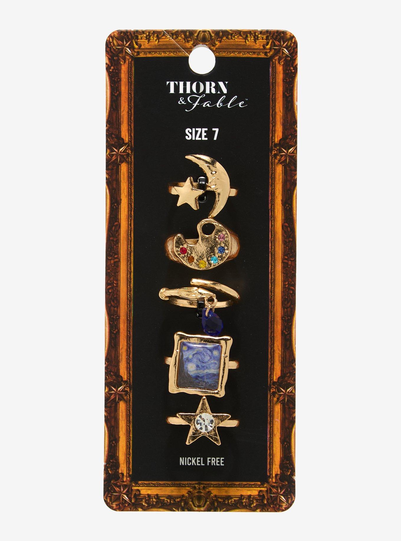 Thorn & Fable Starry Night Paint Ring Set, , hi-res