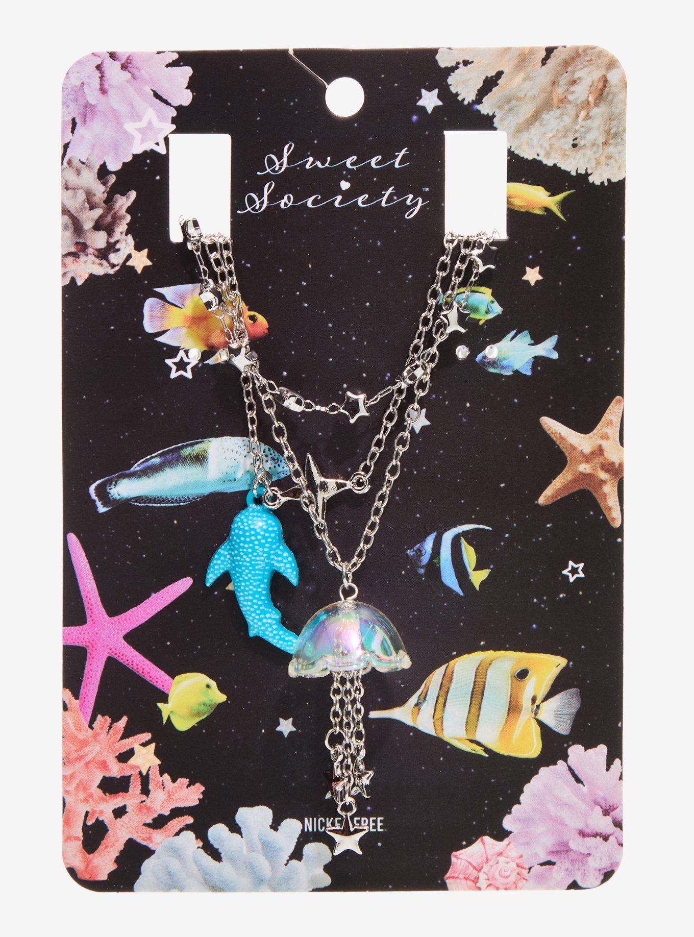 Sweet Society Jellyfish Shark Star Necklace Set, , hi-res