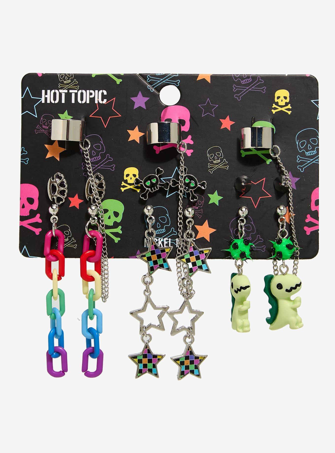 Colorful Scene Icons Cuff Earring Set