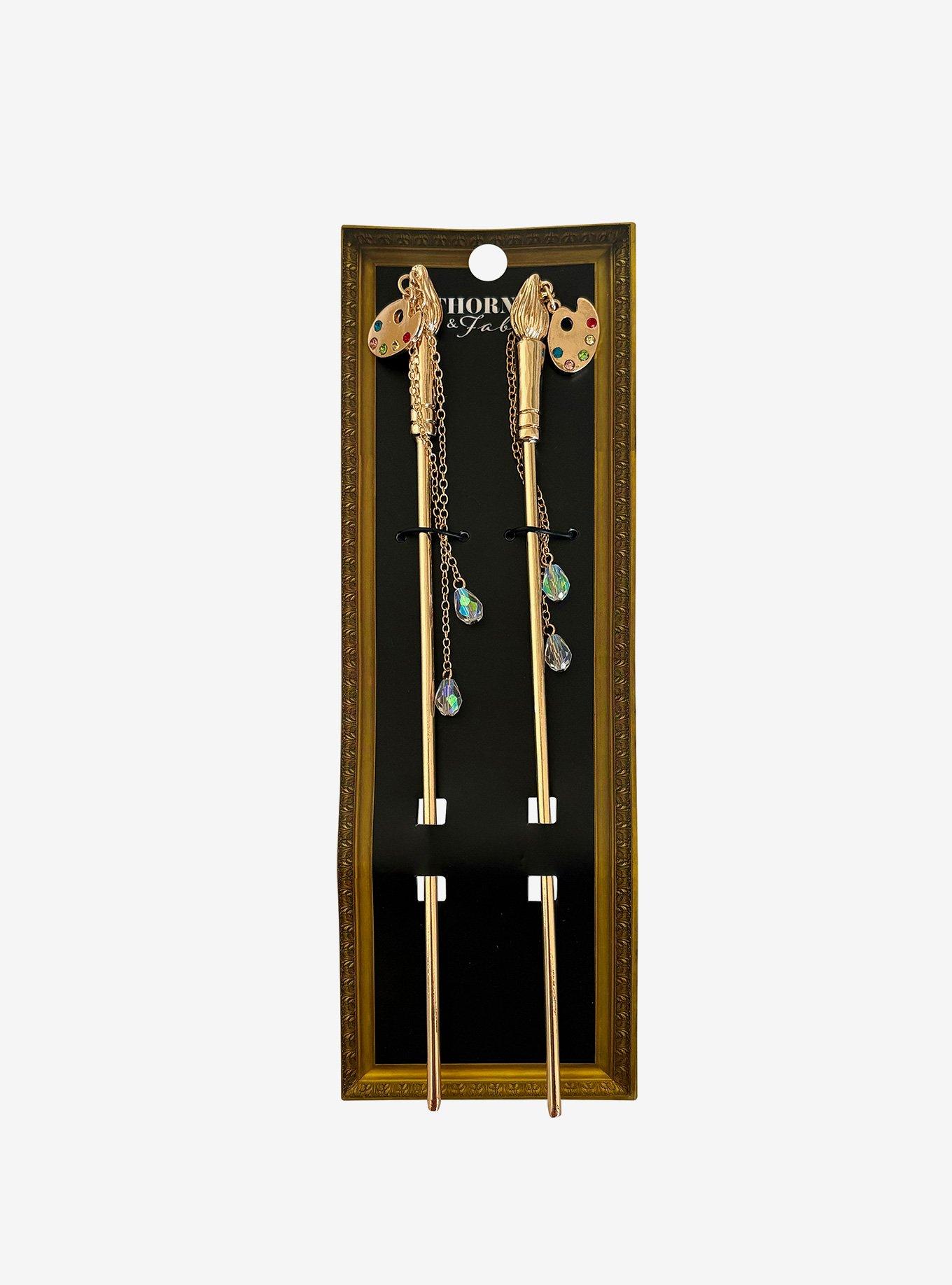 Thorn & Fable Artist Paintbrush Hair Stick Set, , hi-res
