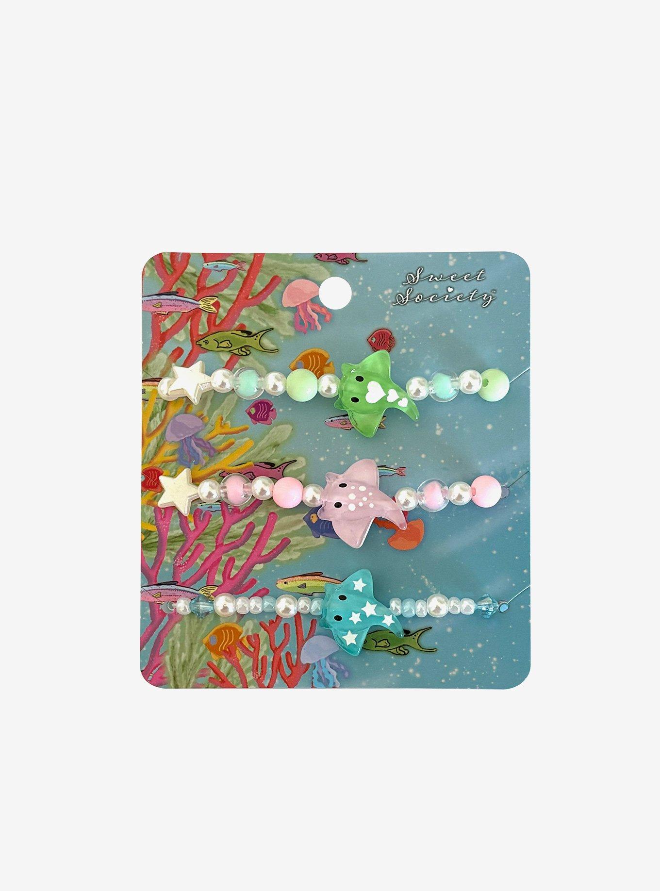 Sweet Society Pastel Manta Ray Bead Bracelet Set, , hi-res