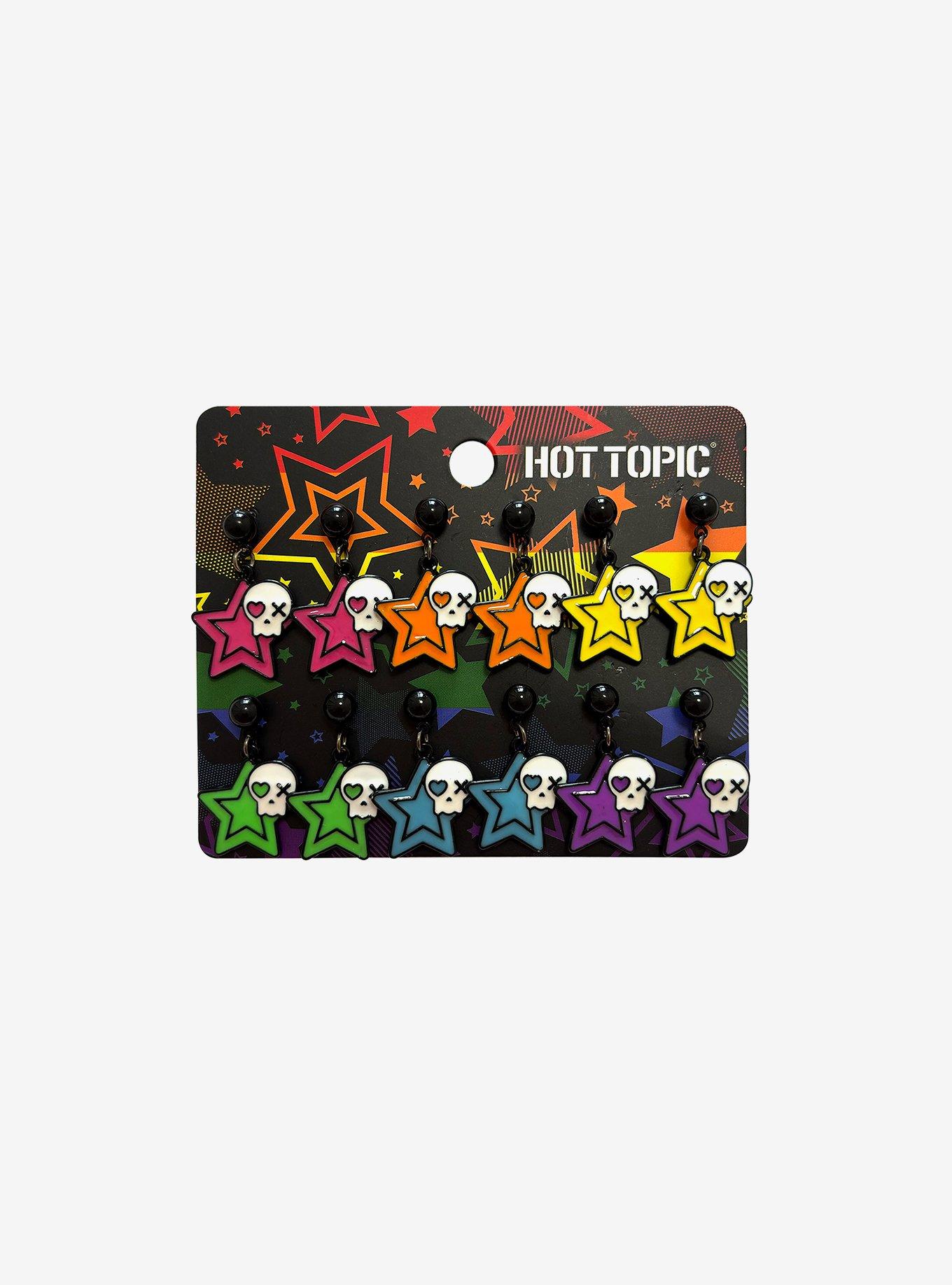 Rainbow Star Skull Drop Earring Set, , hi-res