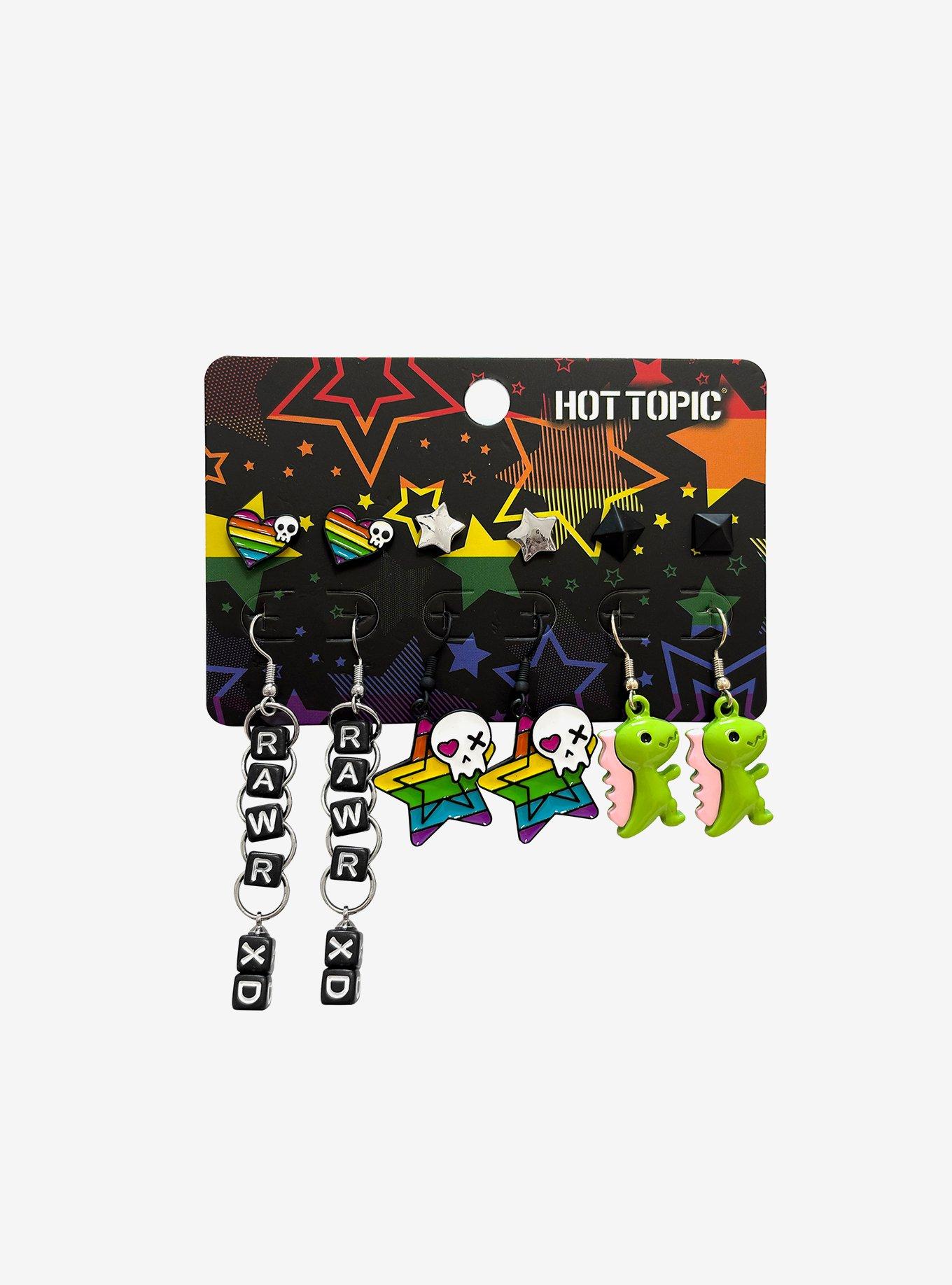 Rainbow Rawr XD Dinosaur Earring Set, , hi-res