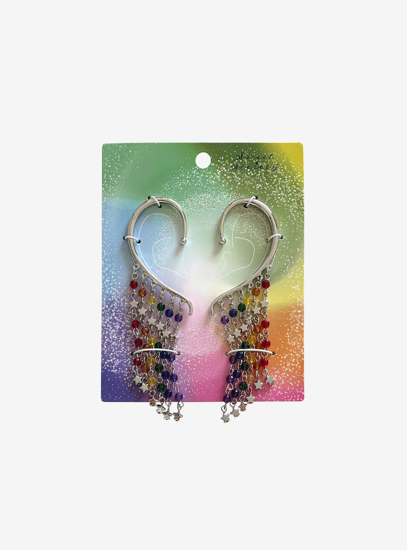 Sweet Society Rainbow Star Ear Cuff Set, , hi-res