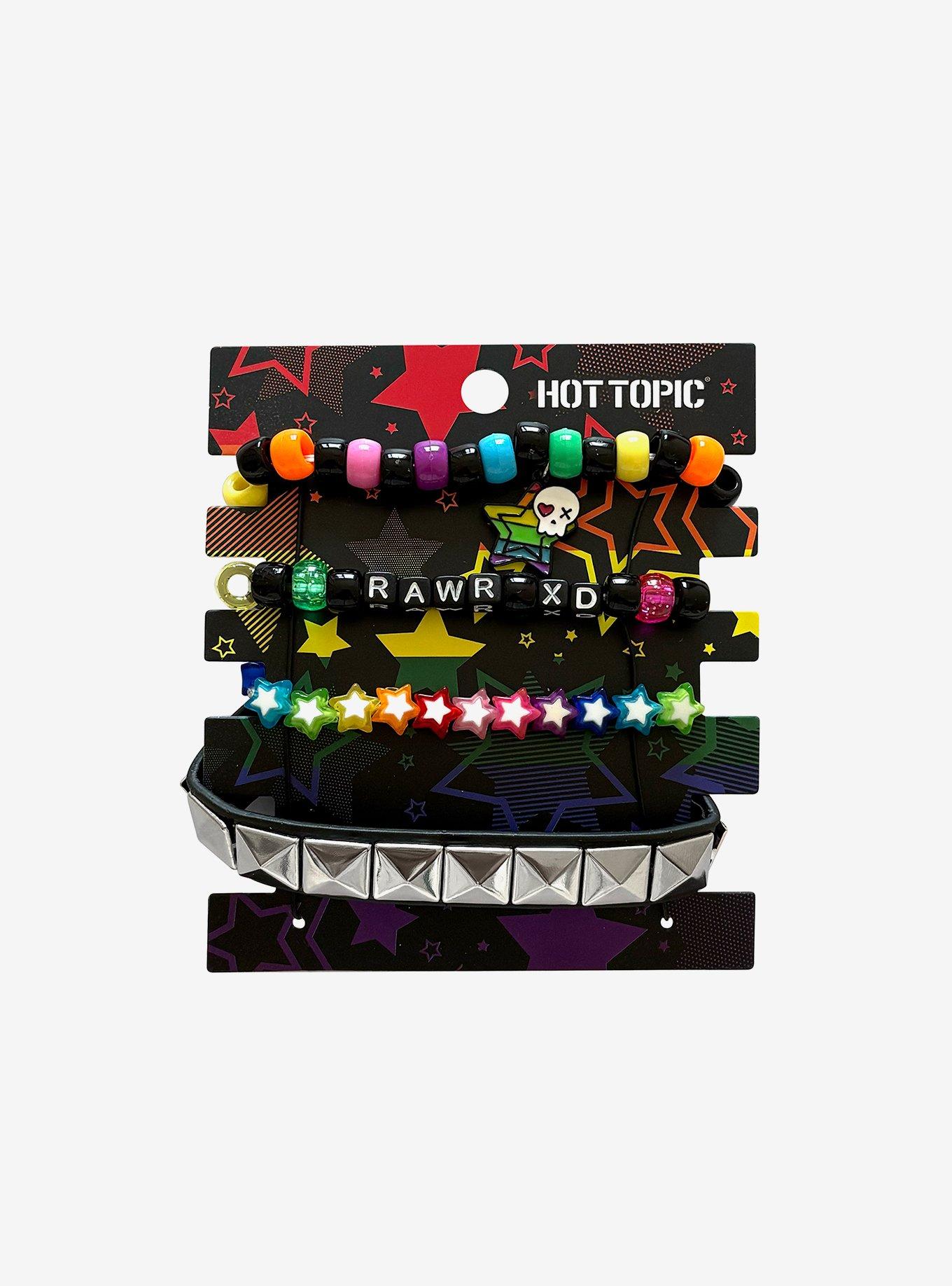 Rainbow Star Pyramid Stud Bracelet Set, , hi-res