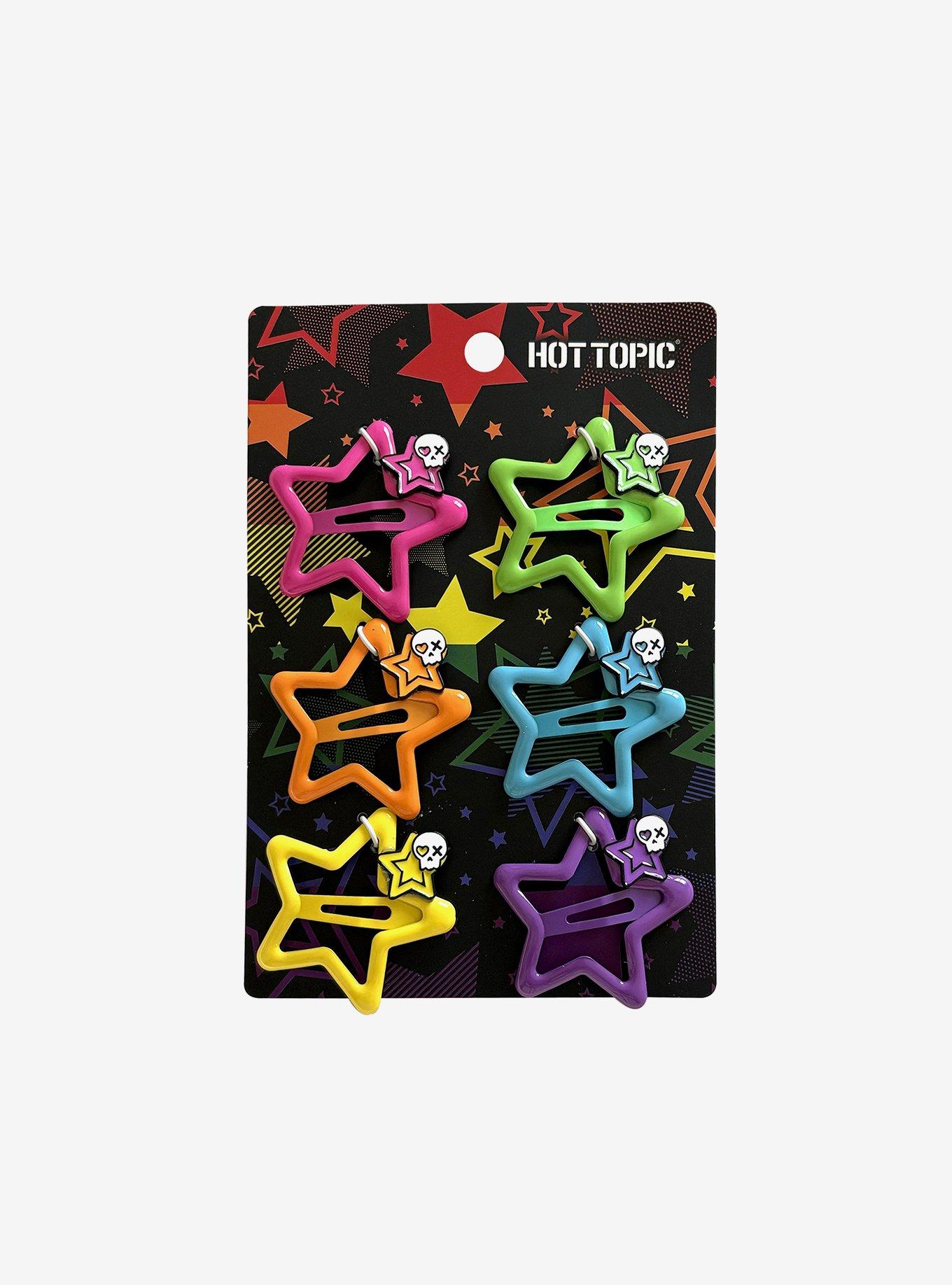 Rainbow Star Skull Hair Clip Set, , hi-res
