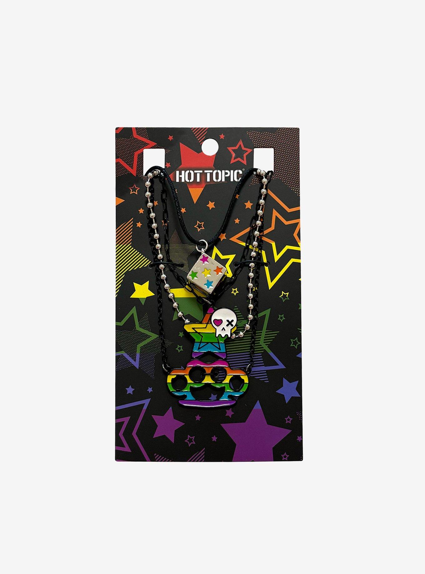 Rainbow Dice & Brass Knuckles Necklace Set, , hi-res