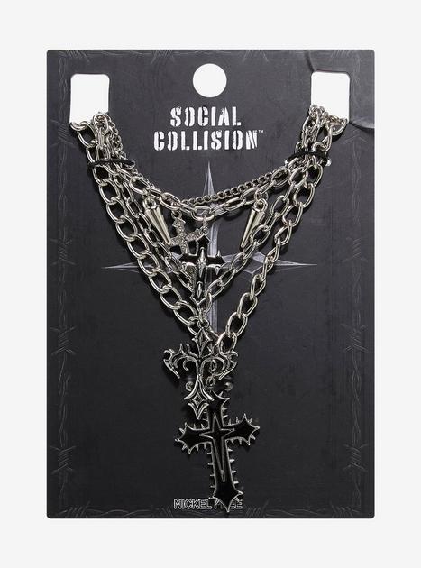 Social Collision Gothic Cross Necklace Set | Hot Topic