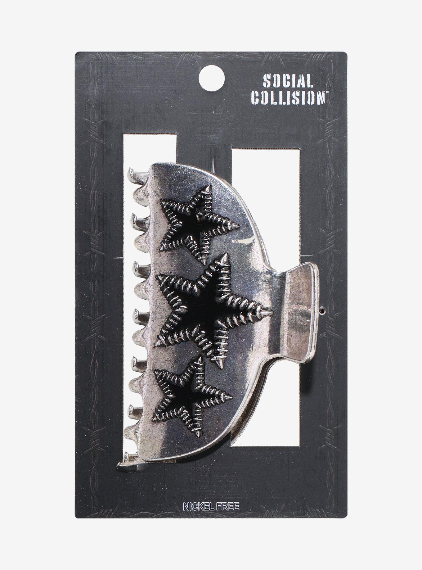 Social Collision Barbed Wire Star Claw Hair Clip, , hi-res