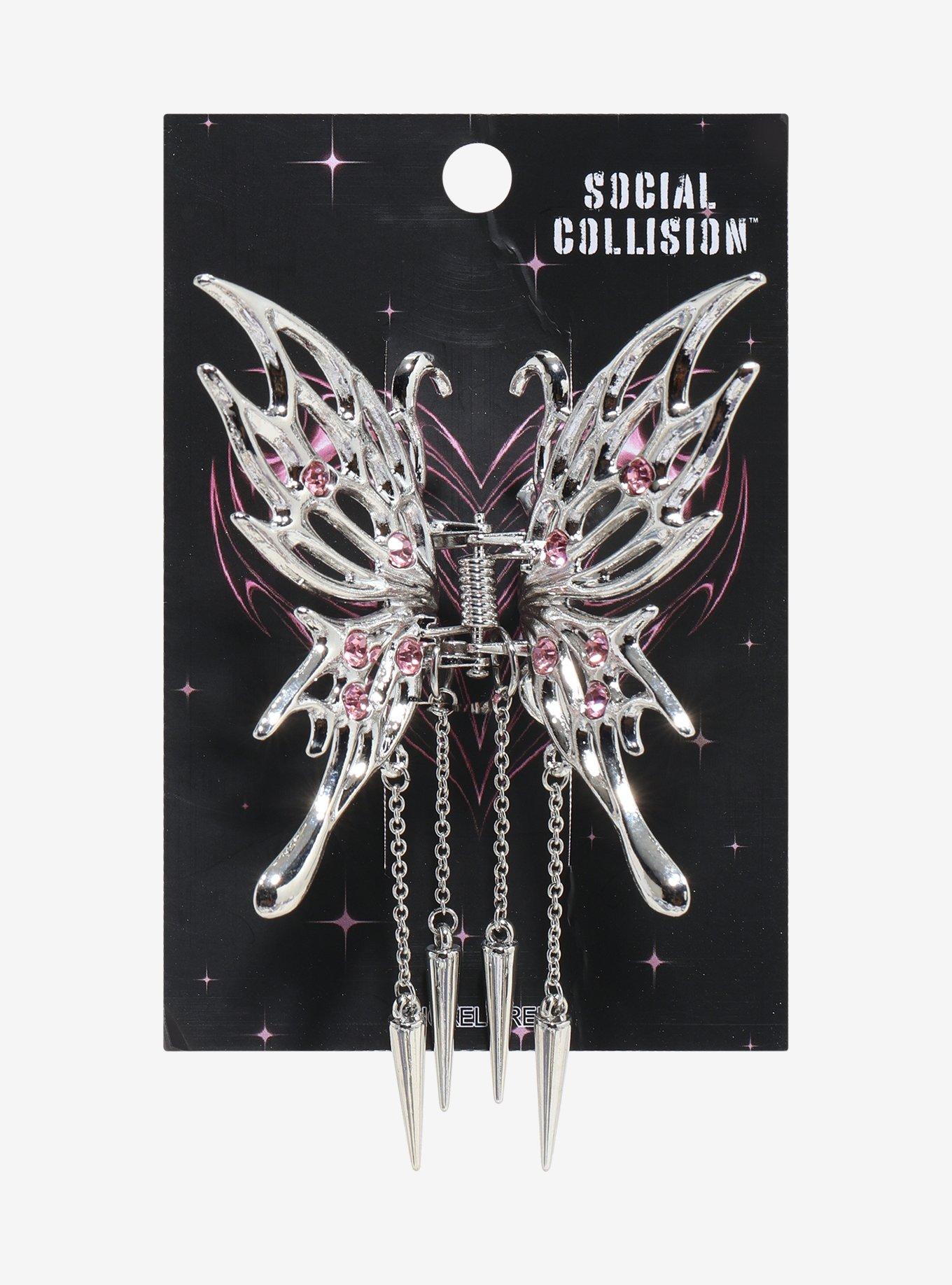 Social Collision Cyber Butterfly Claw Hair Clip, , hi-res