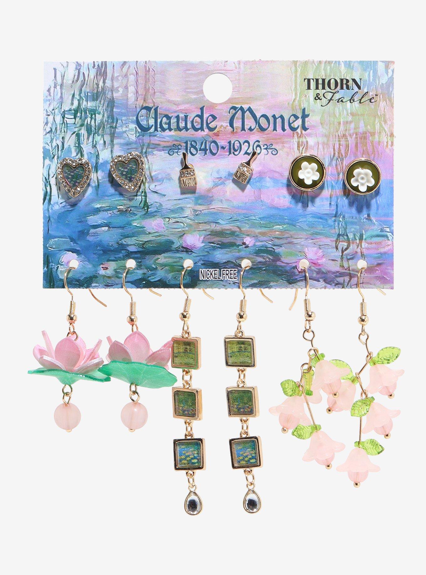 Thorn & Fable Claude Monet Lilies Earring Set, , hi-res