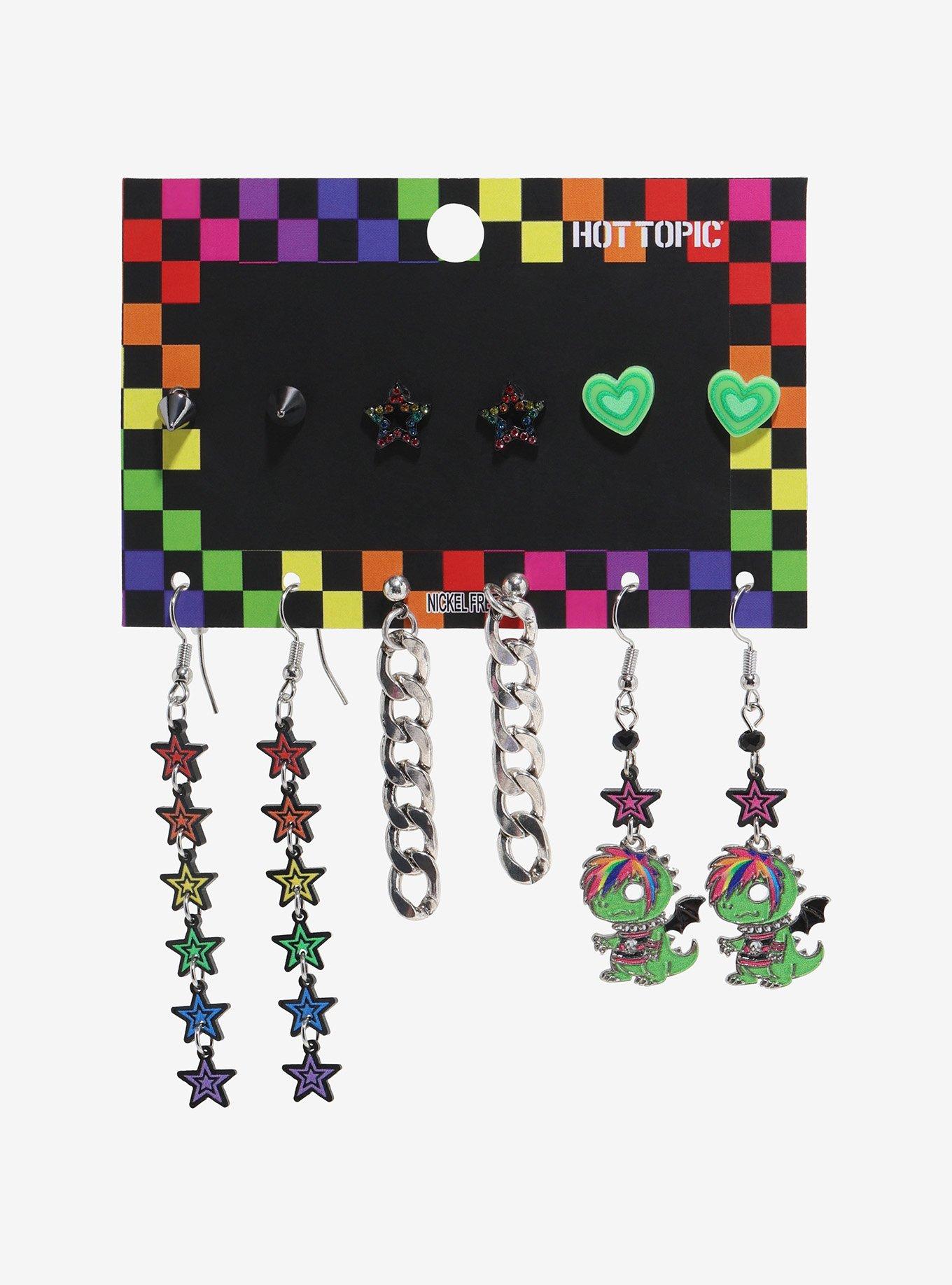 Pride Dinosaur Star Earring Set, , hi-res