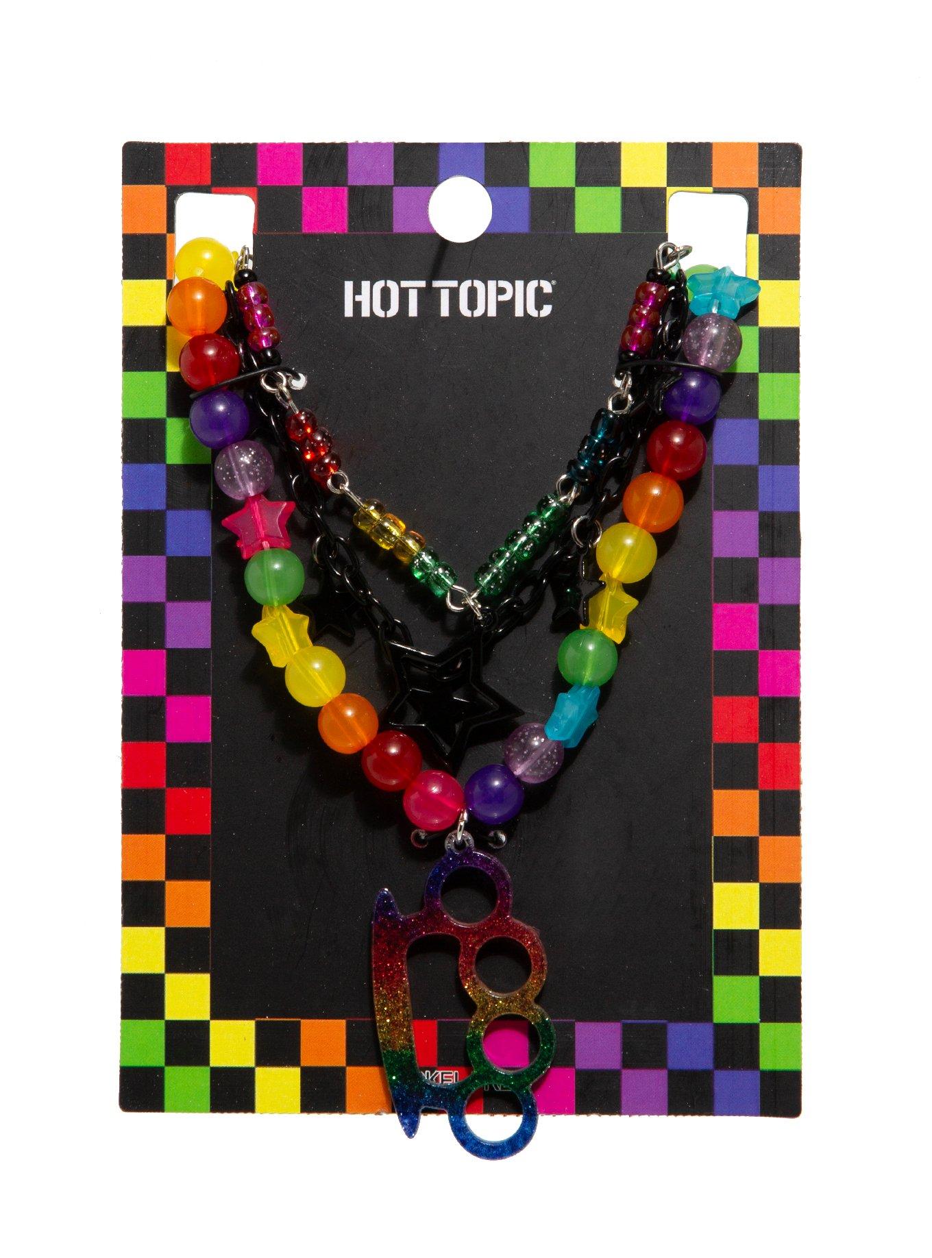 Rainbow Star Brass Knuckles Necklace Set, , hi-res