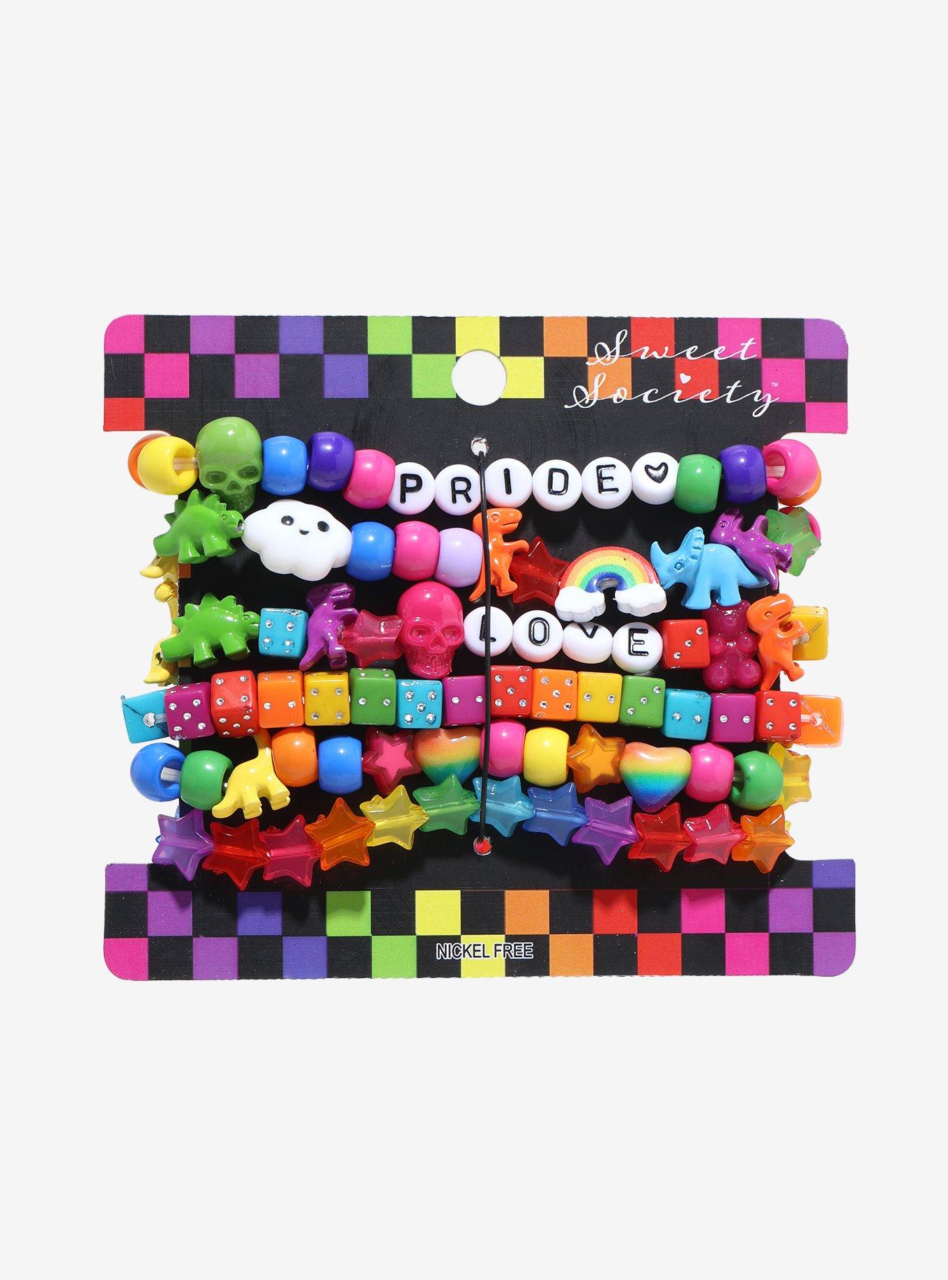 Sweet Society Pride Love Rainbow Bead Bracelet Set, , hi-res