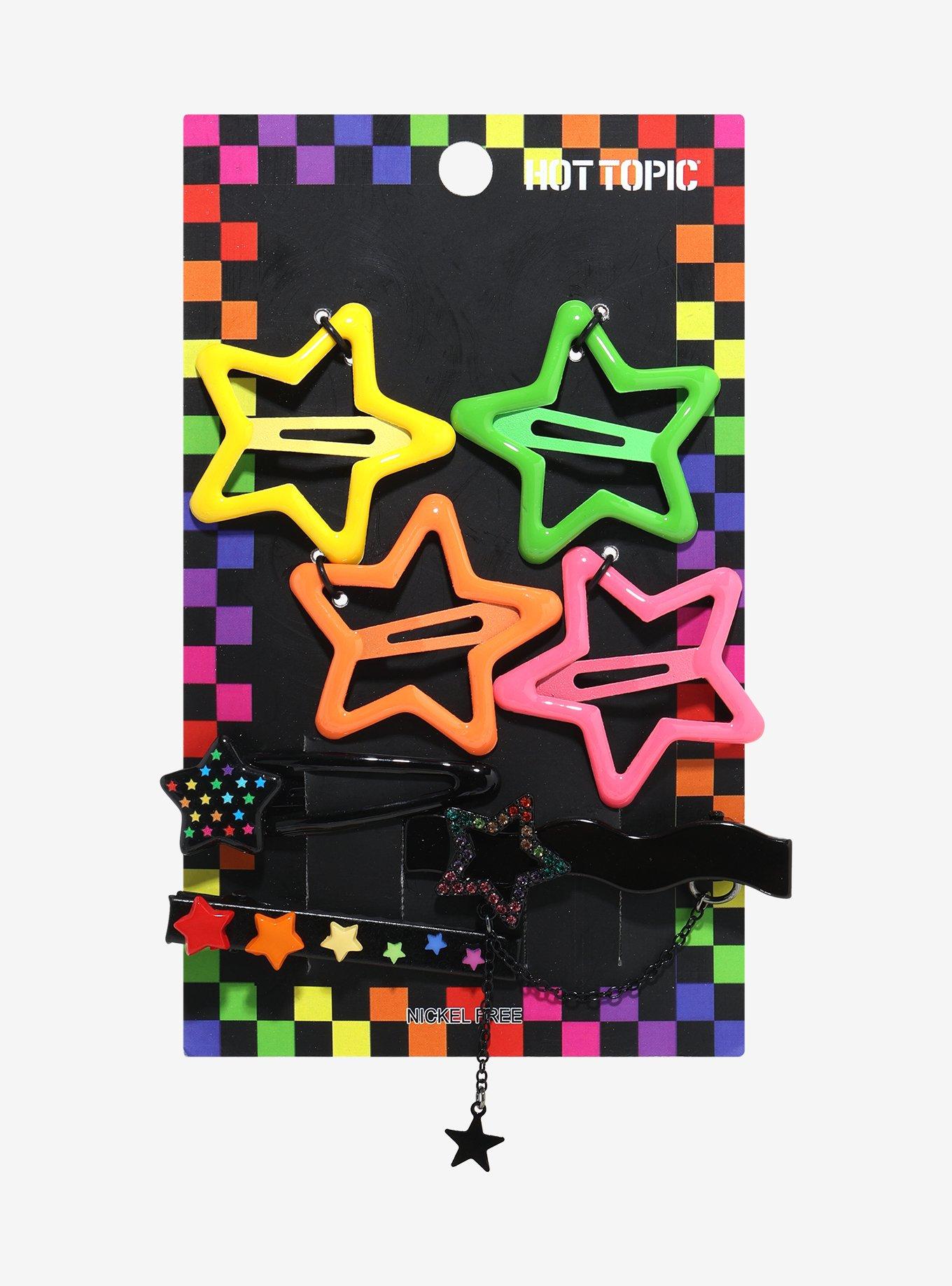 Rainbow Star Hair Clip Set, , hi-res