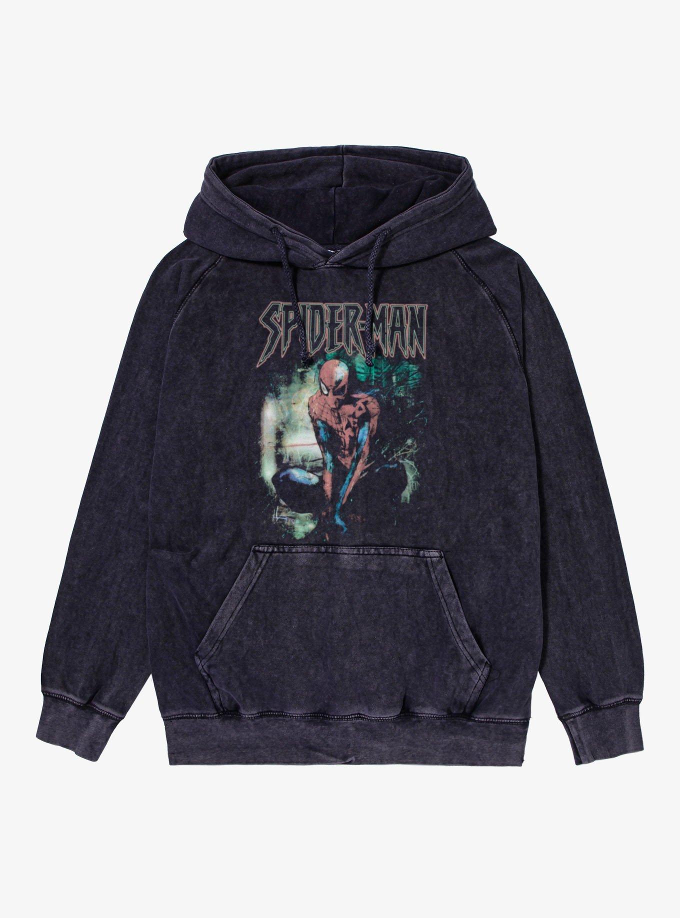 Marvel Spider-Man Vintage Grunge Croutch Mineral Wash Hoodie
