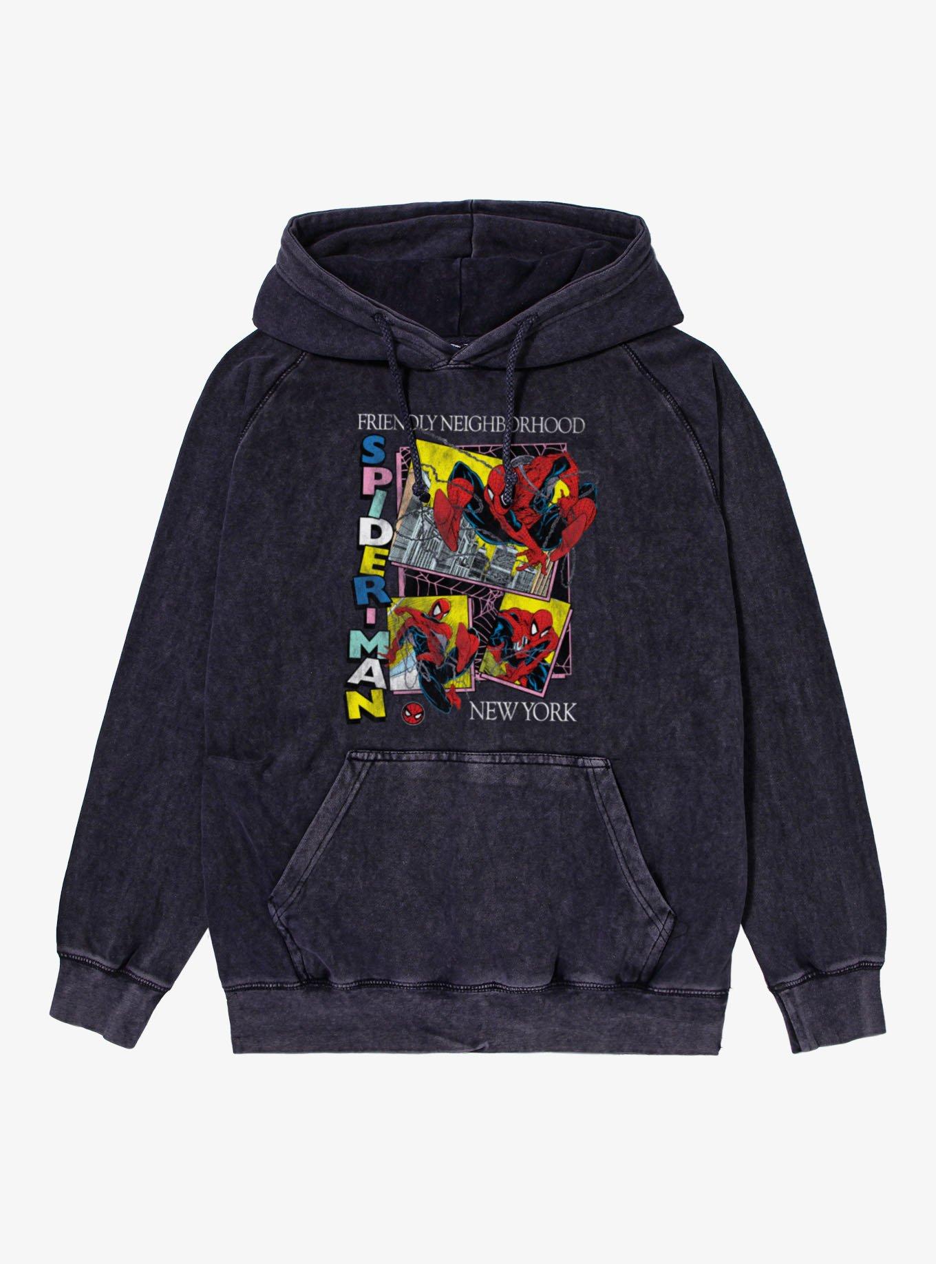 Marvel Spider-Man Friendly Neighborhood Mineral Wash Hoodie, , hi-res