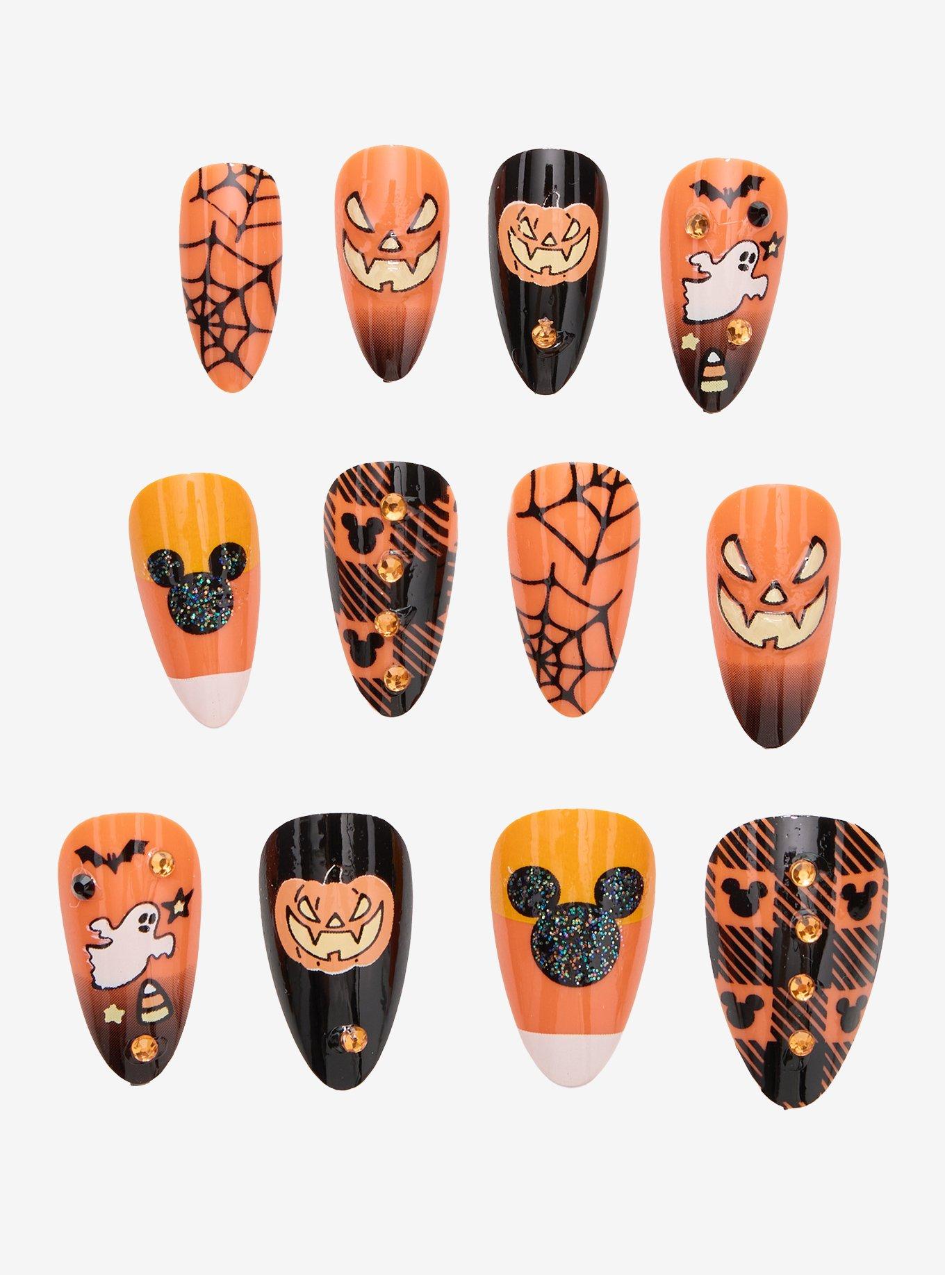 Disney Halloween Pumpkin Press-On Nails, , hi-res