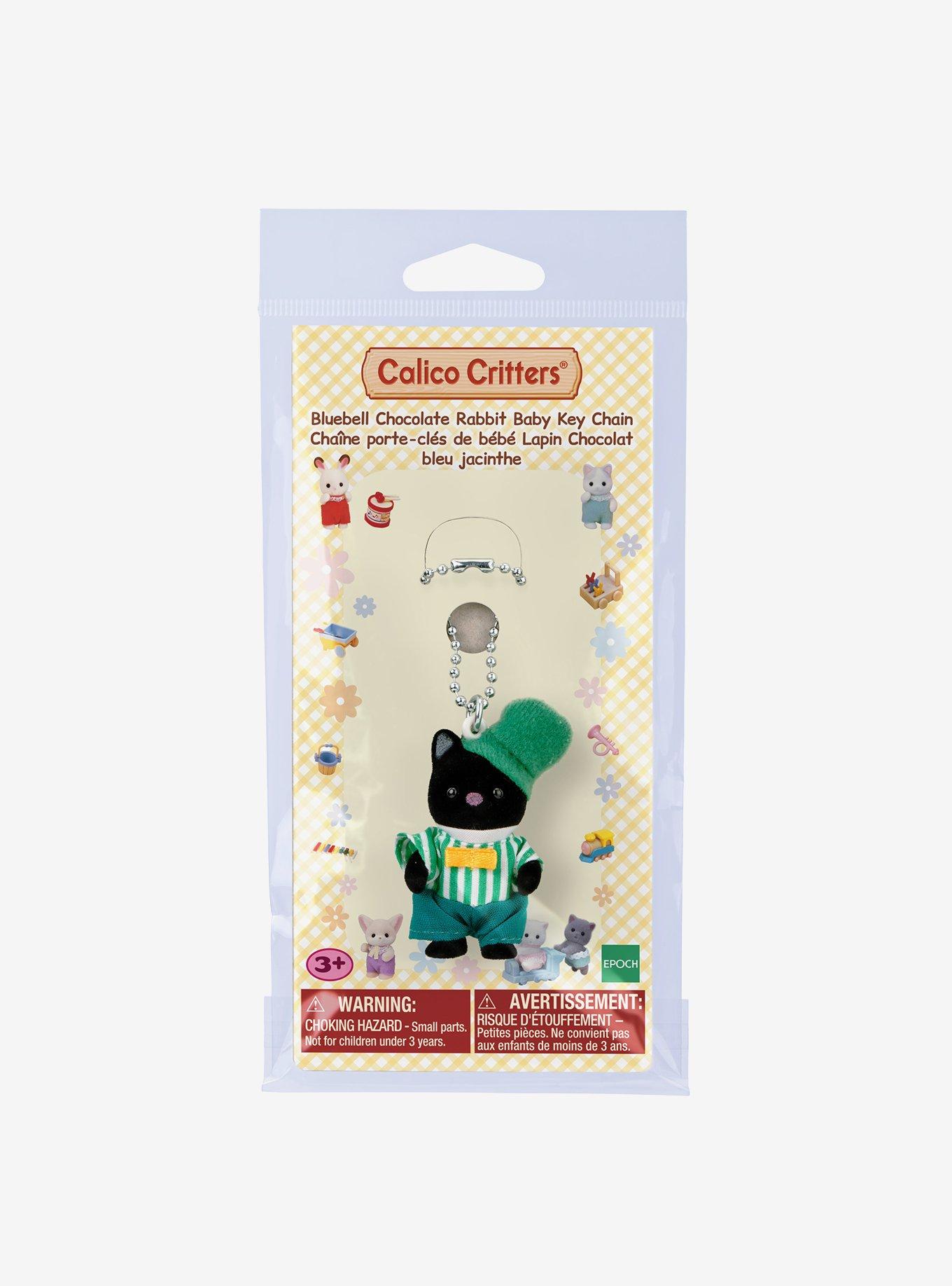 Calico Critters Emerald Green Tuxedo Cat Baby Key Chain, , hi-res