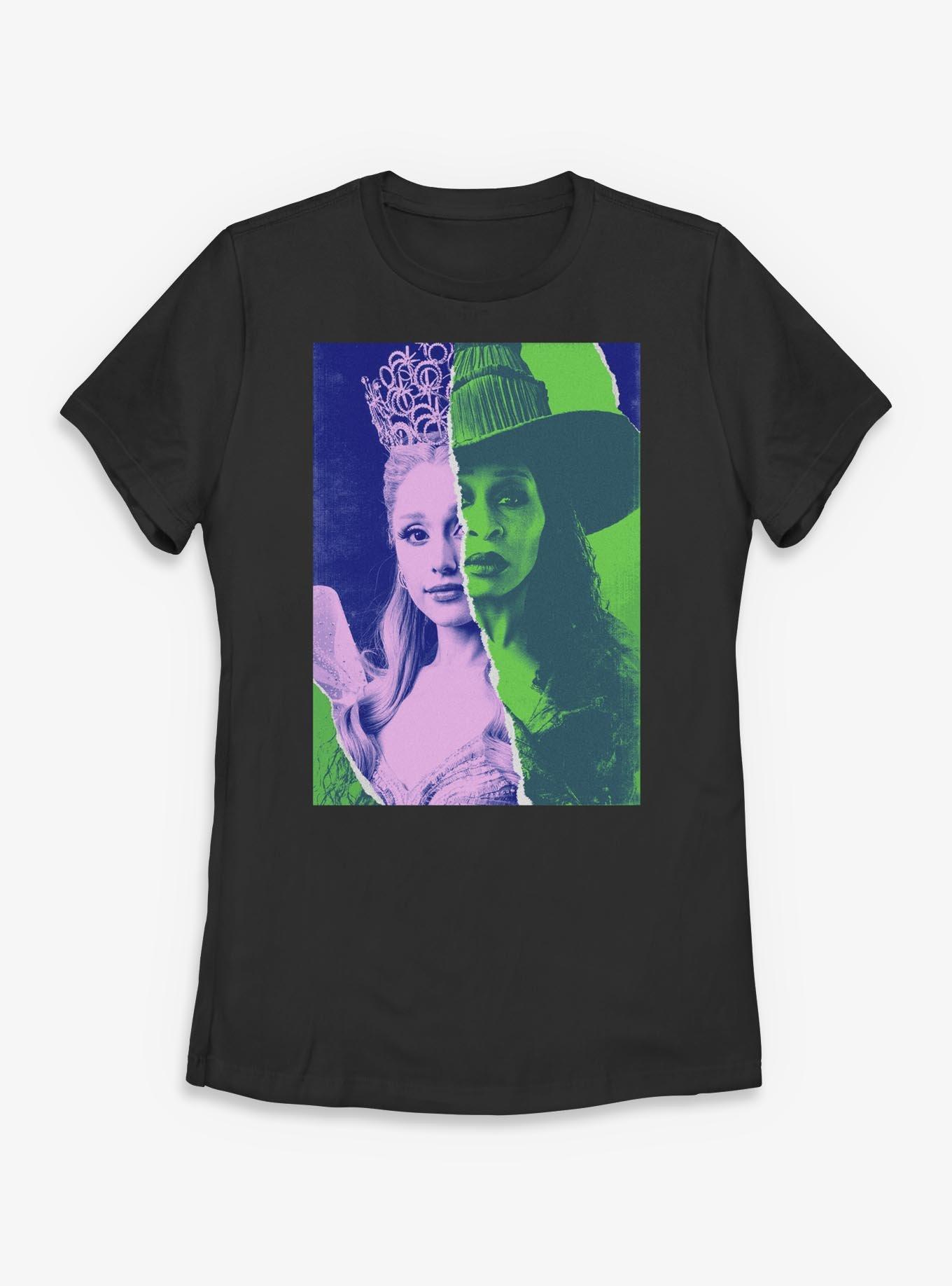 Wicked: For Good Glind & Elphaba Split Poster Womens T-Shirt, , hi-res