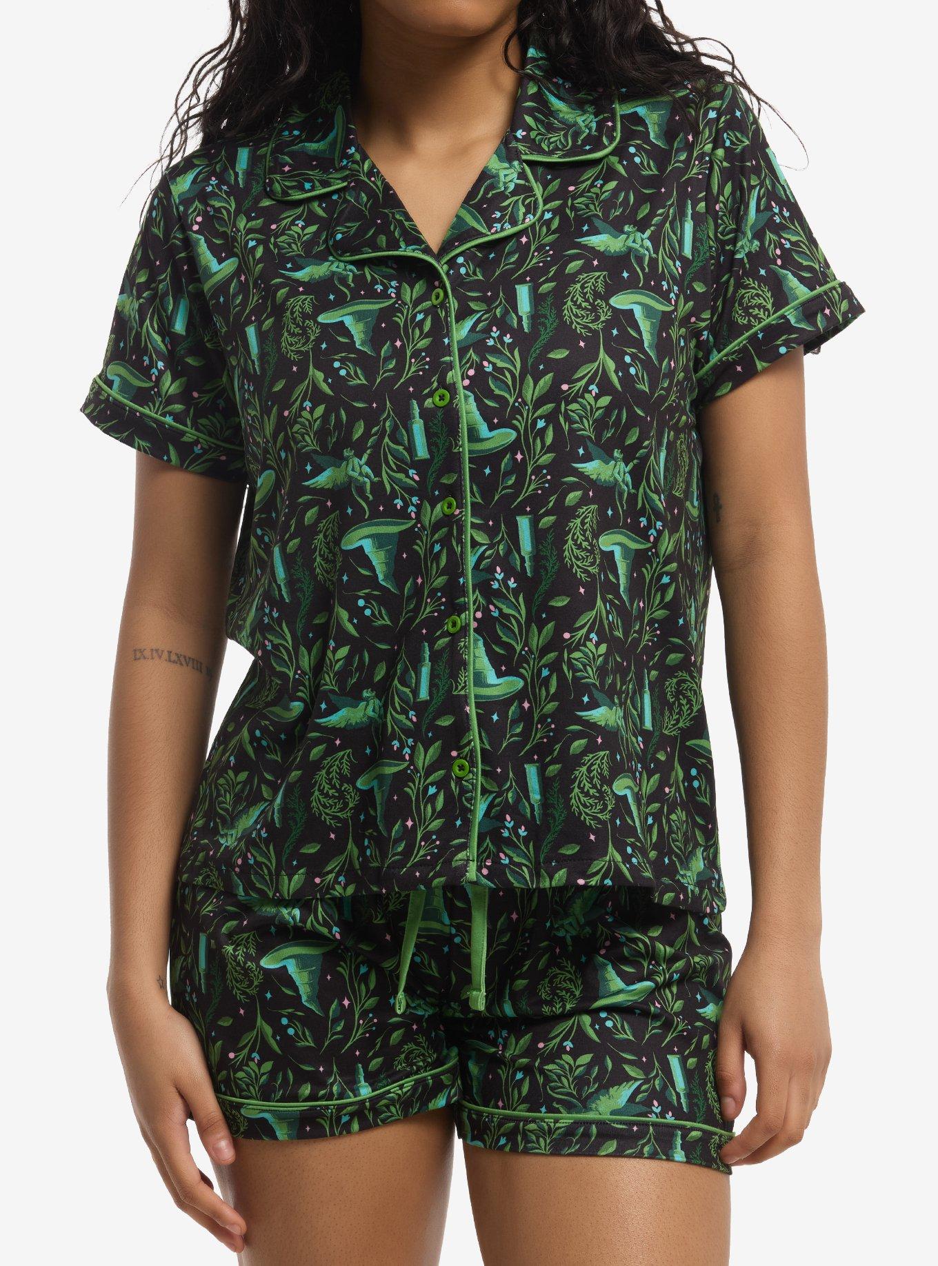 Wicked Elphaba Hat Allover Print Sleep Shirt & Shorts Set, , hi-res