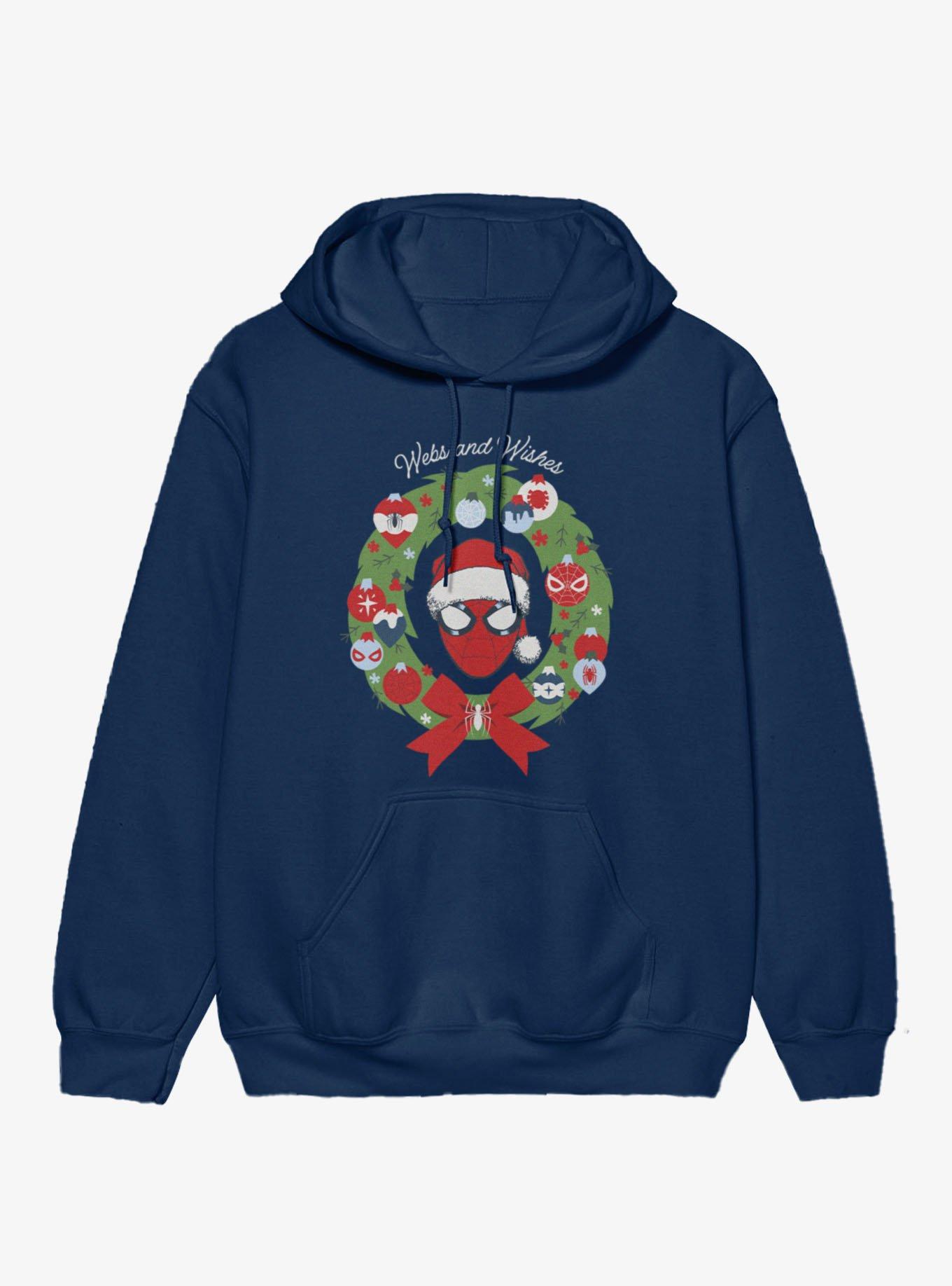 Marvel Spider-Man Merry Webs And Wishes Wreath Hoodie