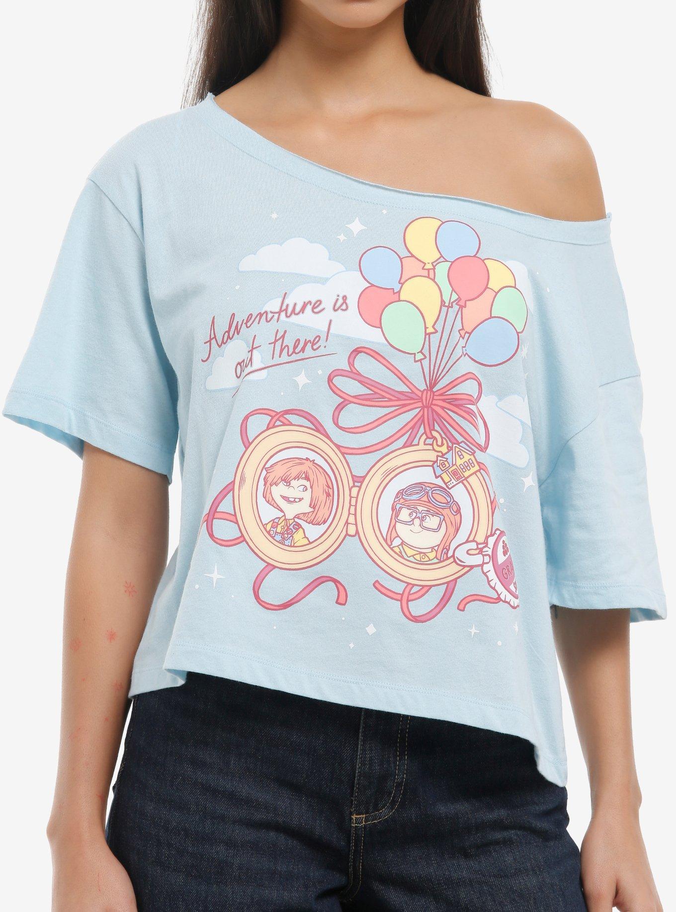 Her Universe Disney Pixar Up Young Carl & Ellie Girls Off-Shoulder T-Shirt, , hi-res