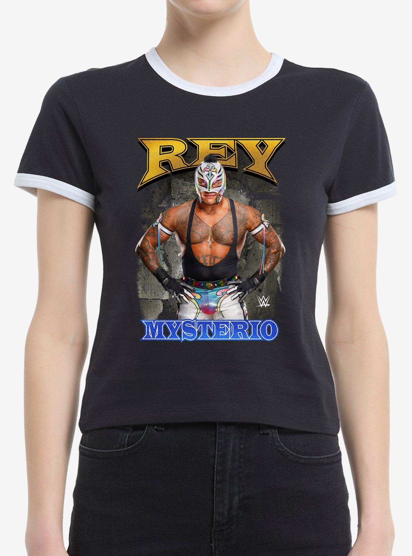 WWE Rey Mysterio Poster Womens Baby Ringer T-Shirt, , hi-res