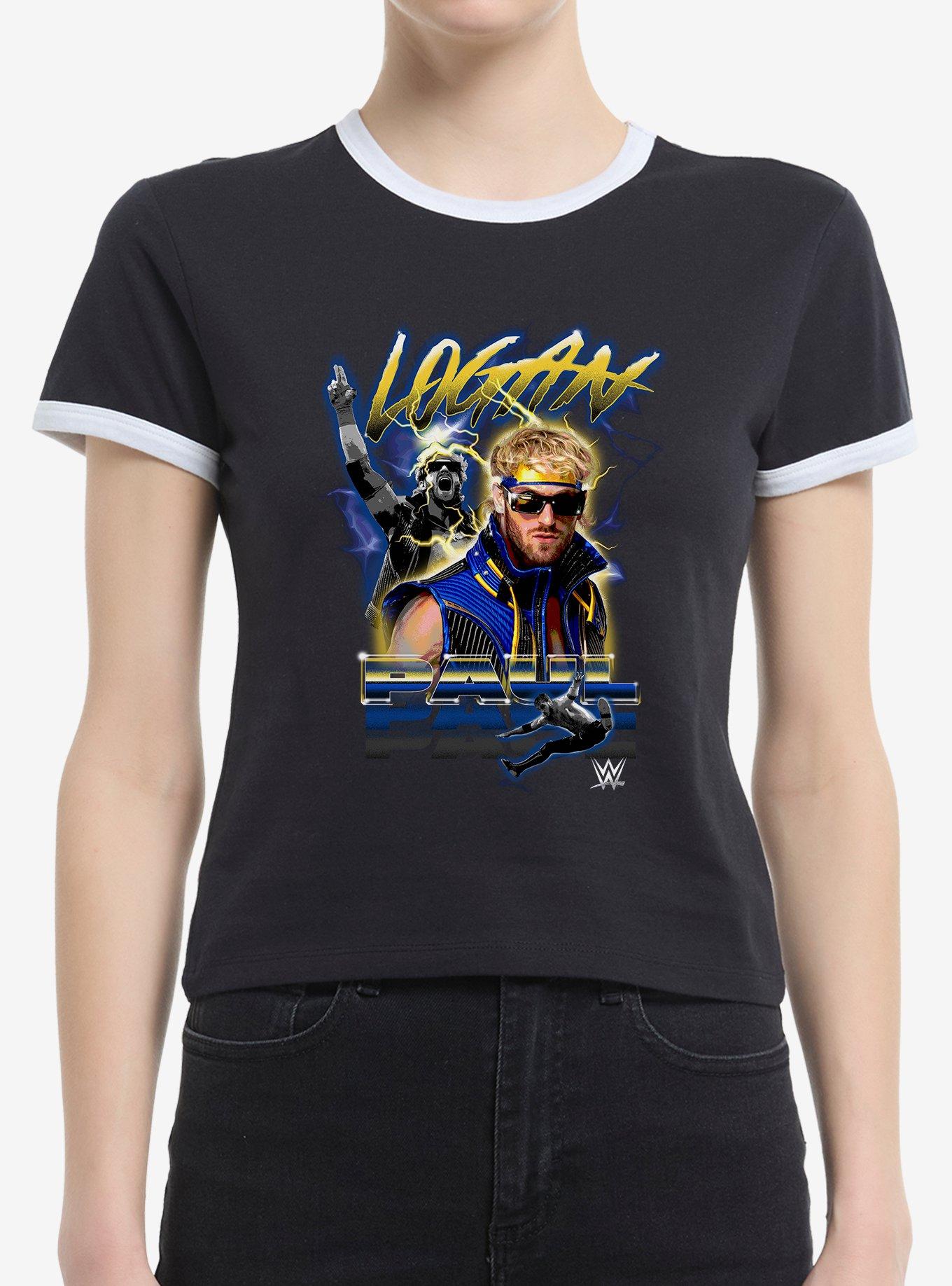 WWE Logan Paul Electric Womens Baby Ringer T-Shirt, , hi-res