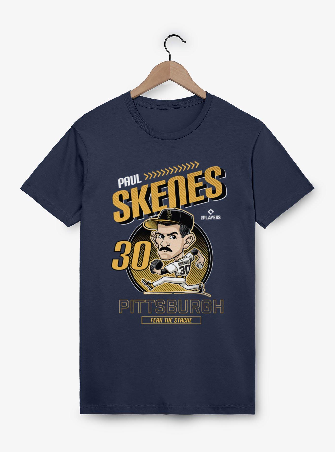 MLB Pittsburgh Pirates Paul Skenes Fear The Stache Caricature T-Shirt, , hi-res