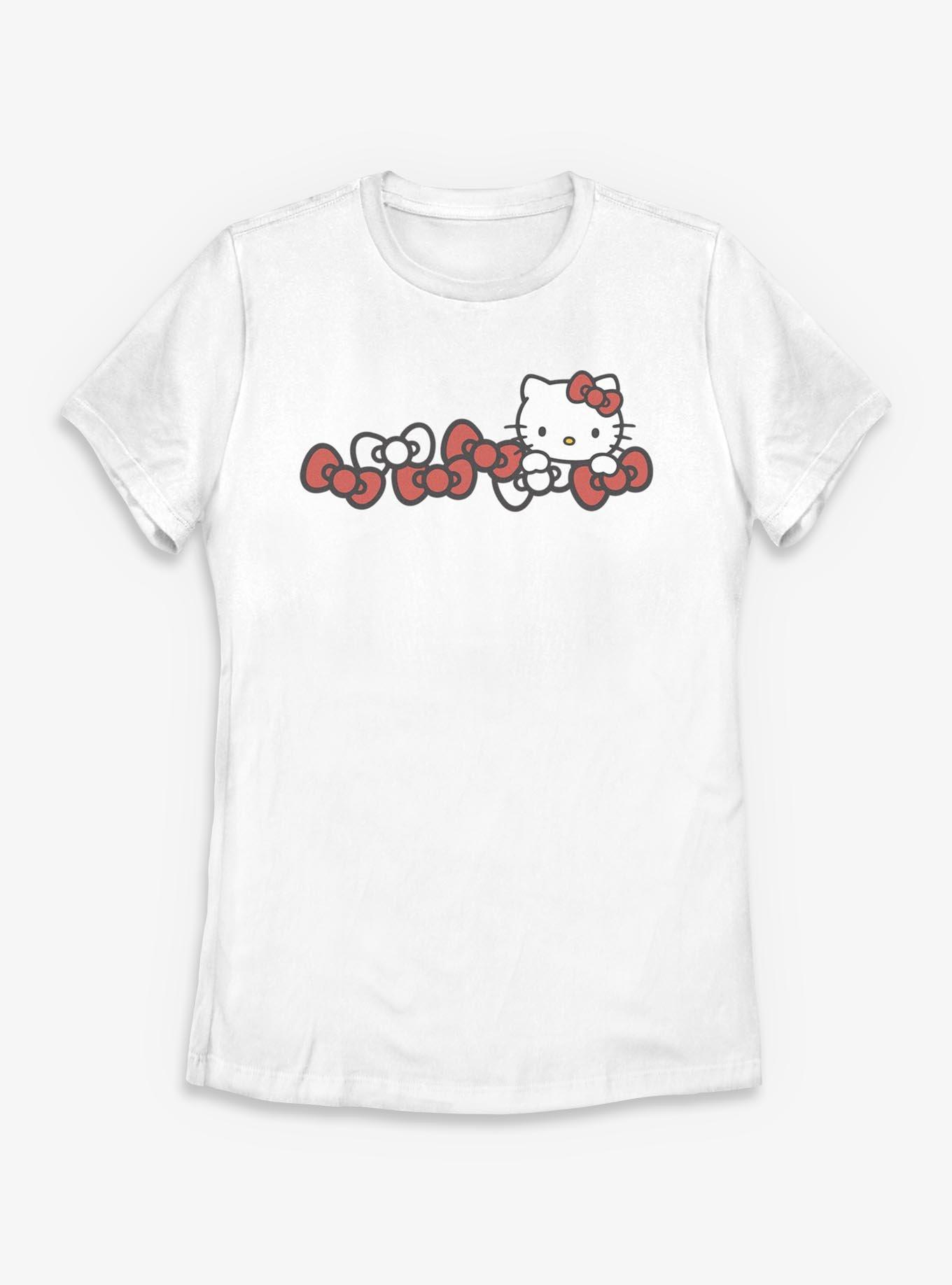 Hello Kitty Red And White Bows Womens T-Shirt, , hi-res