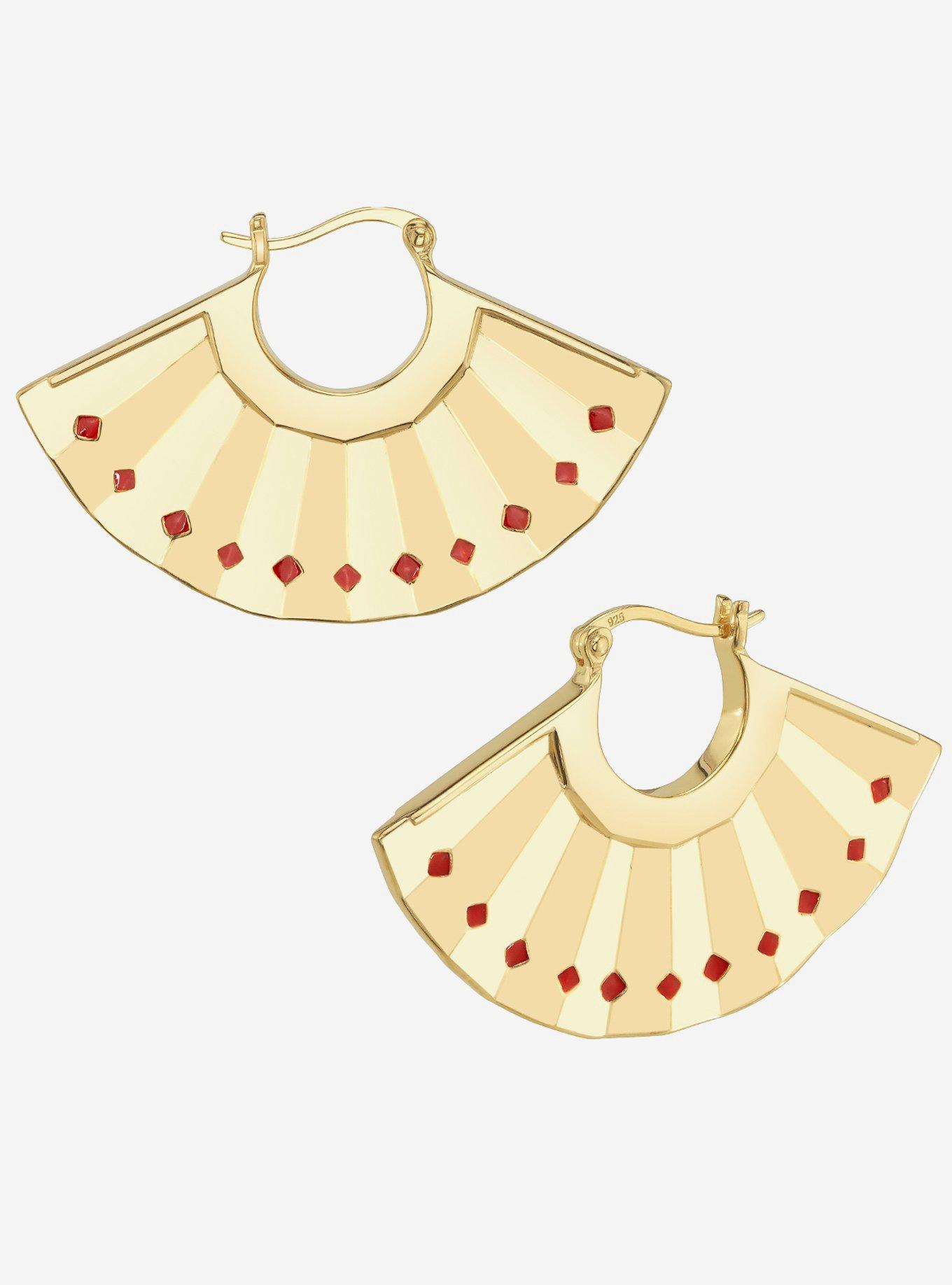 Avatar The Last Airbender X RockLove Kyoshi Warrior Fan Earrings, , hi-res