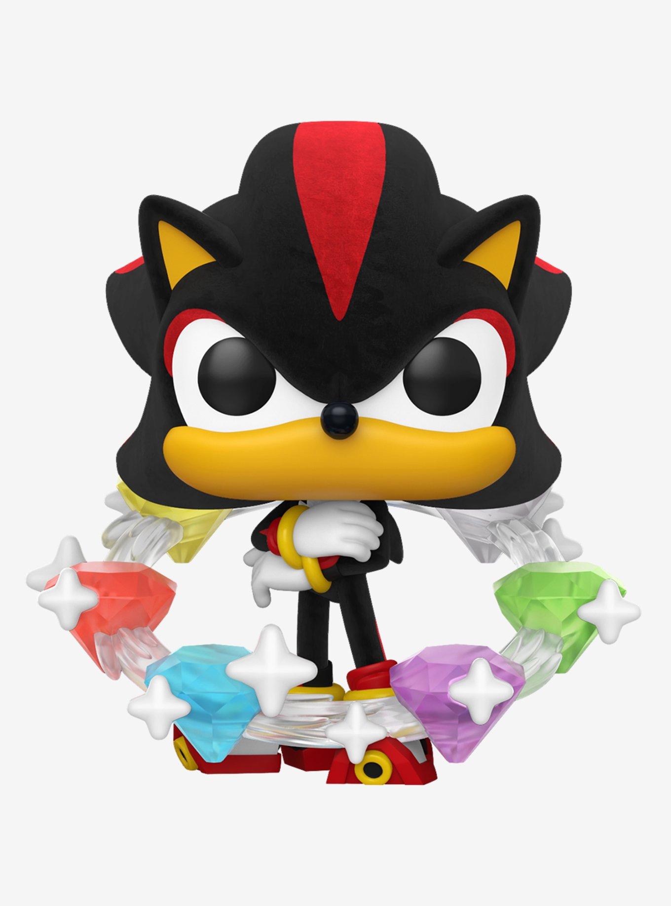 Funko Sonic The Hedgehog Pop! Games Shadow With Emeralds (Flocked) Vinyl Figure Hot Topic Exclusive, , hi-res view 1