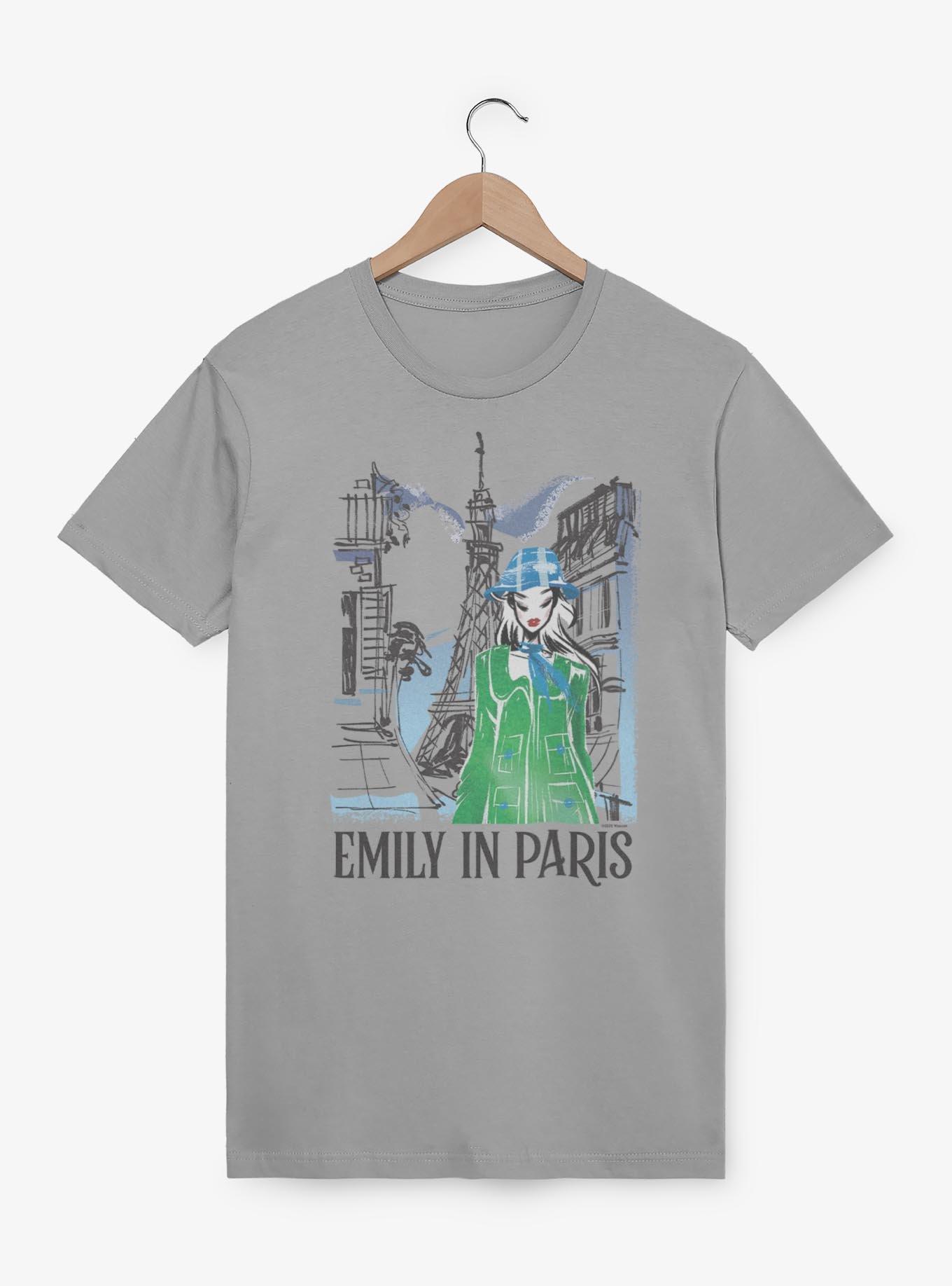 Emily In Paris Eiffel Tower Street Sketch T-Shirt, SILVER, hi-res